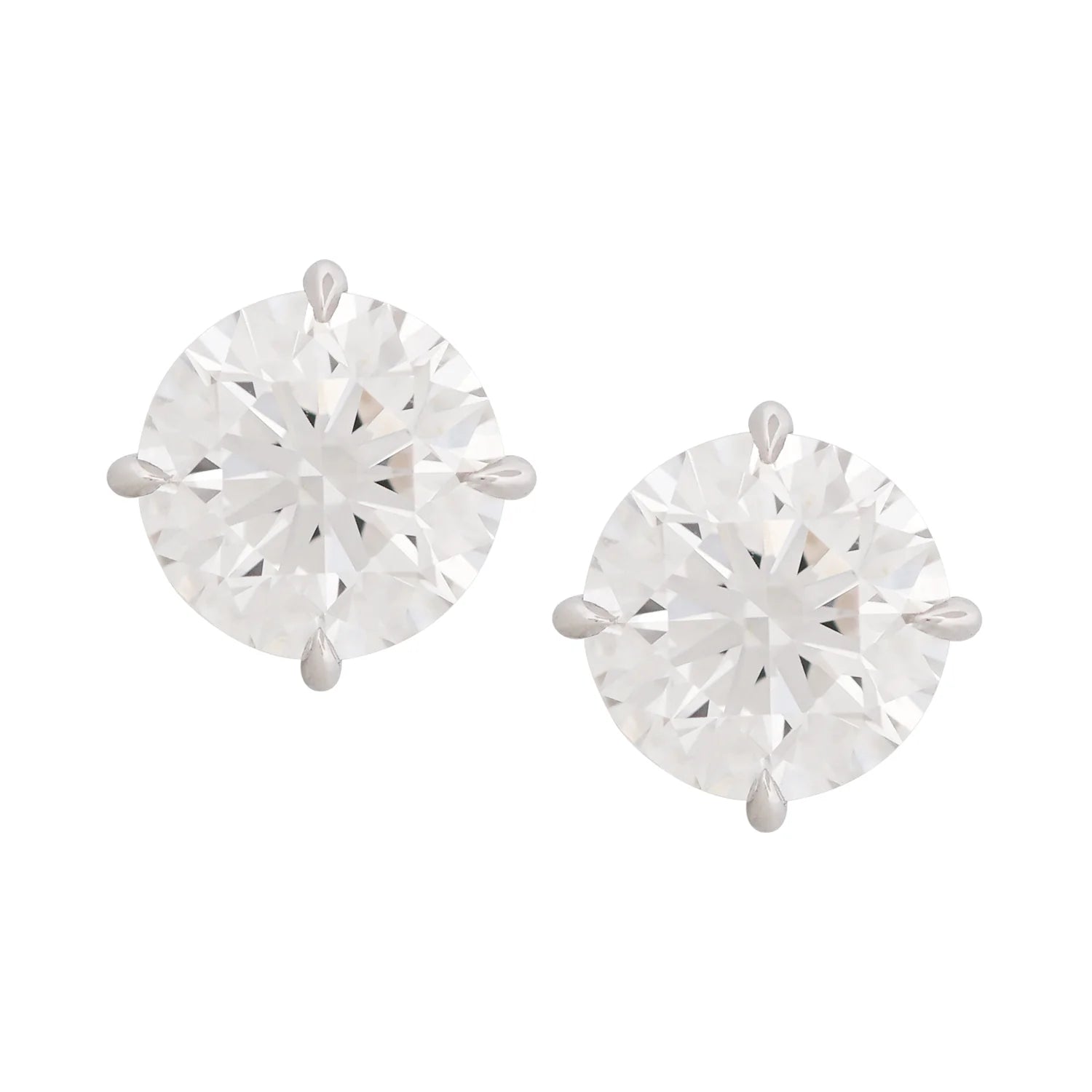 4.00 Carat Total Weight (CTW) GIA Certified Diamond Stud Earrings with Pavé Hidden Halo | 18K White Gold