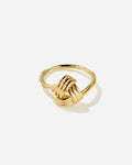 Aria Twisted Knot Triple Band Ring in 18K Gold Vermeil by Handiora