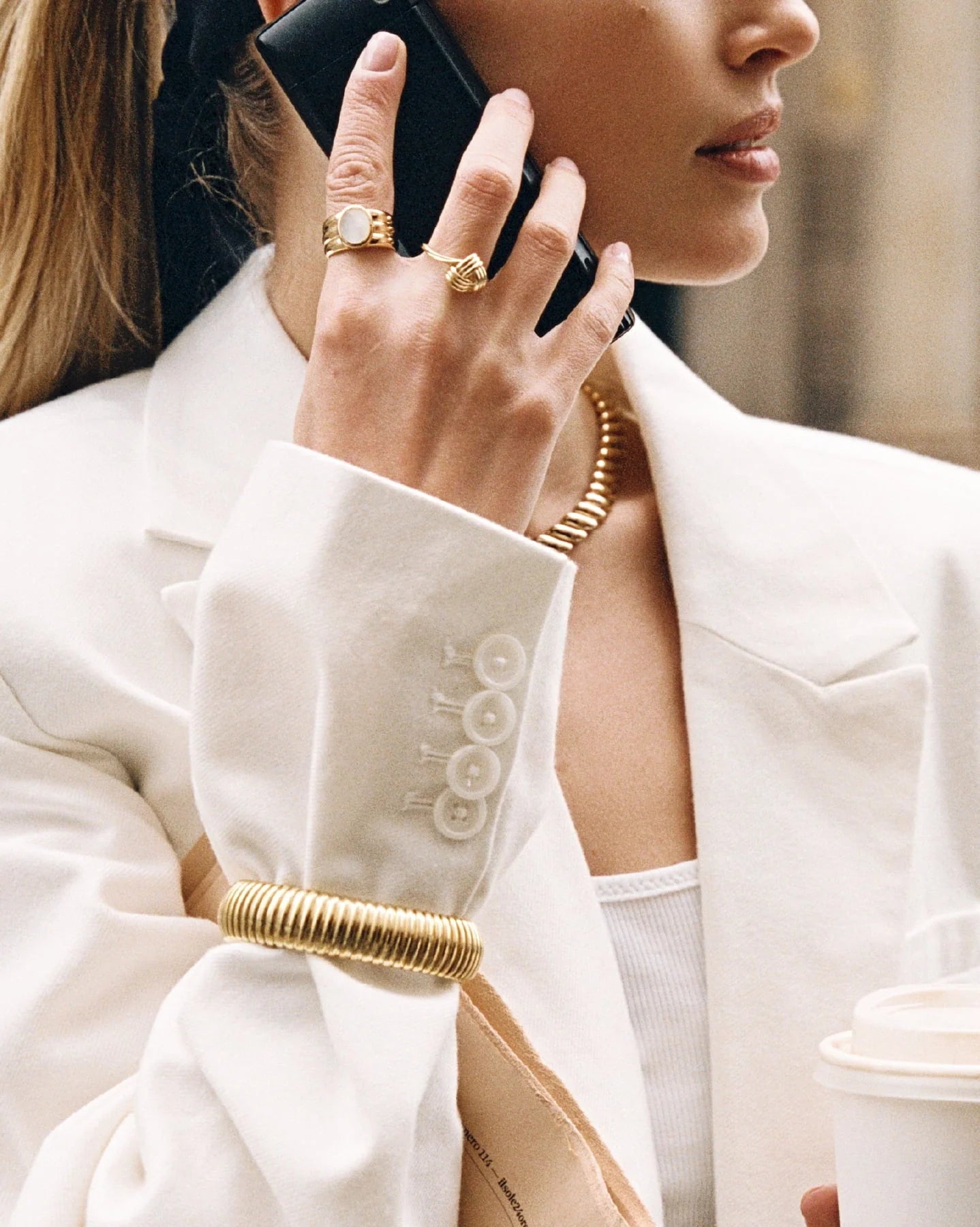 Aria Twisted Knot Triple Band Ring in 18K Gold Vermeil by Handiora