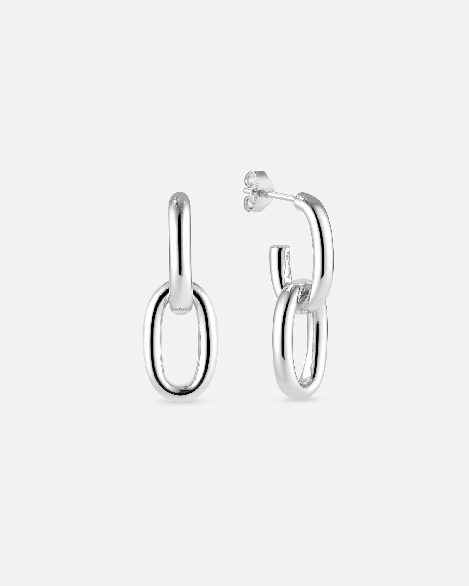 Miele Double Link Drop Earrings in 925 Sterling Silver by Handiora