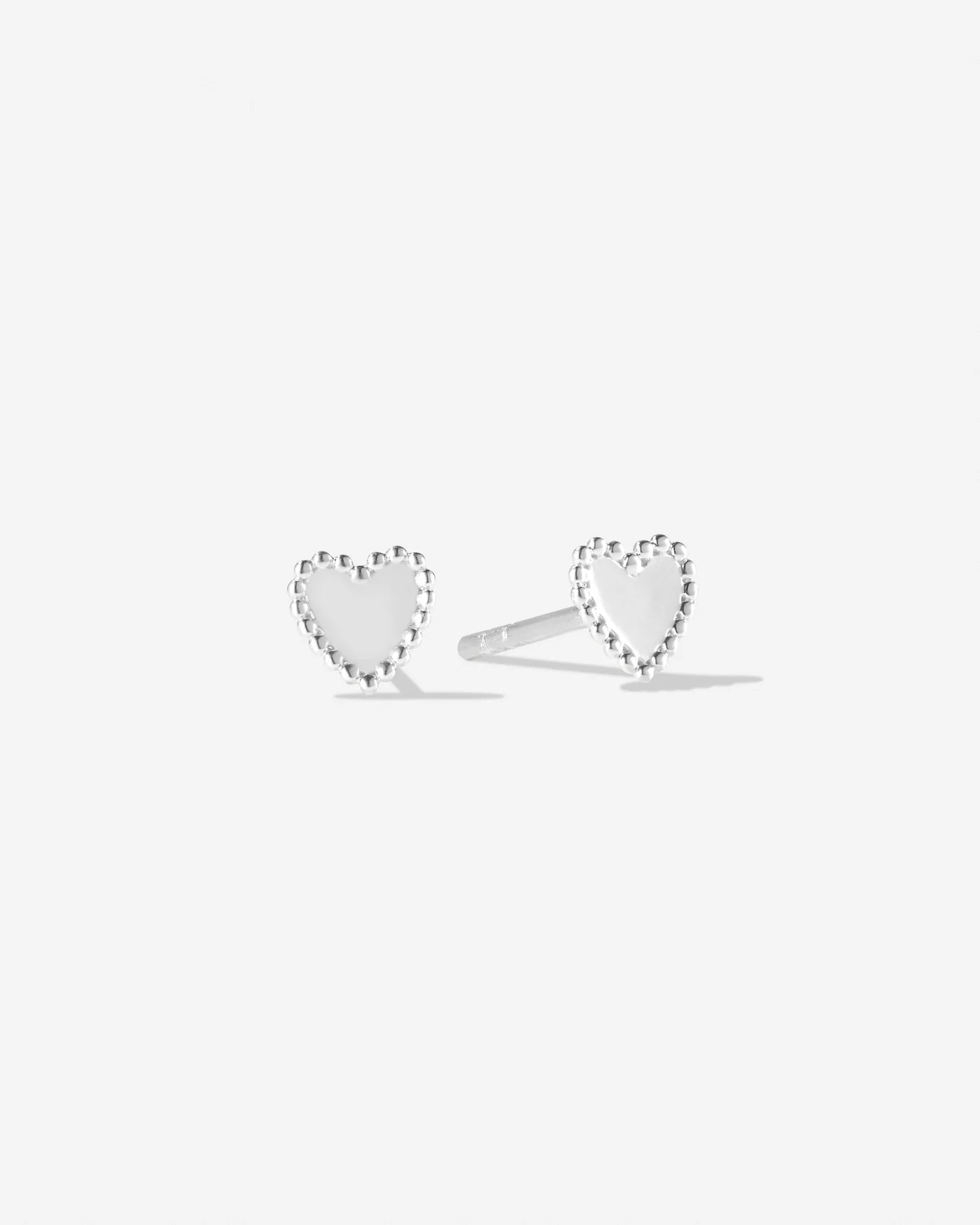 Roma Small Heart Stud Earrings in 925 Sterling Silver by 