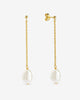 Toulon Rope Chain Drop Earrings with Freshwater Pearls in 18K Gold Vermeil by Handiora
