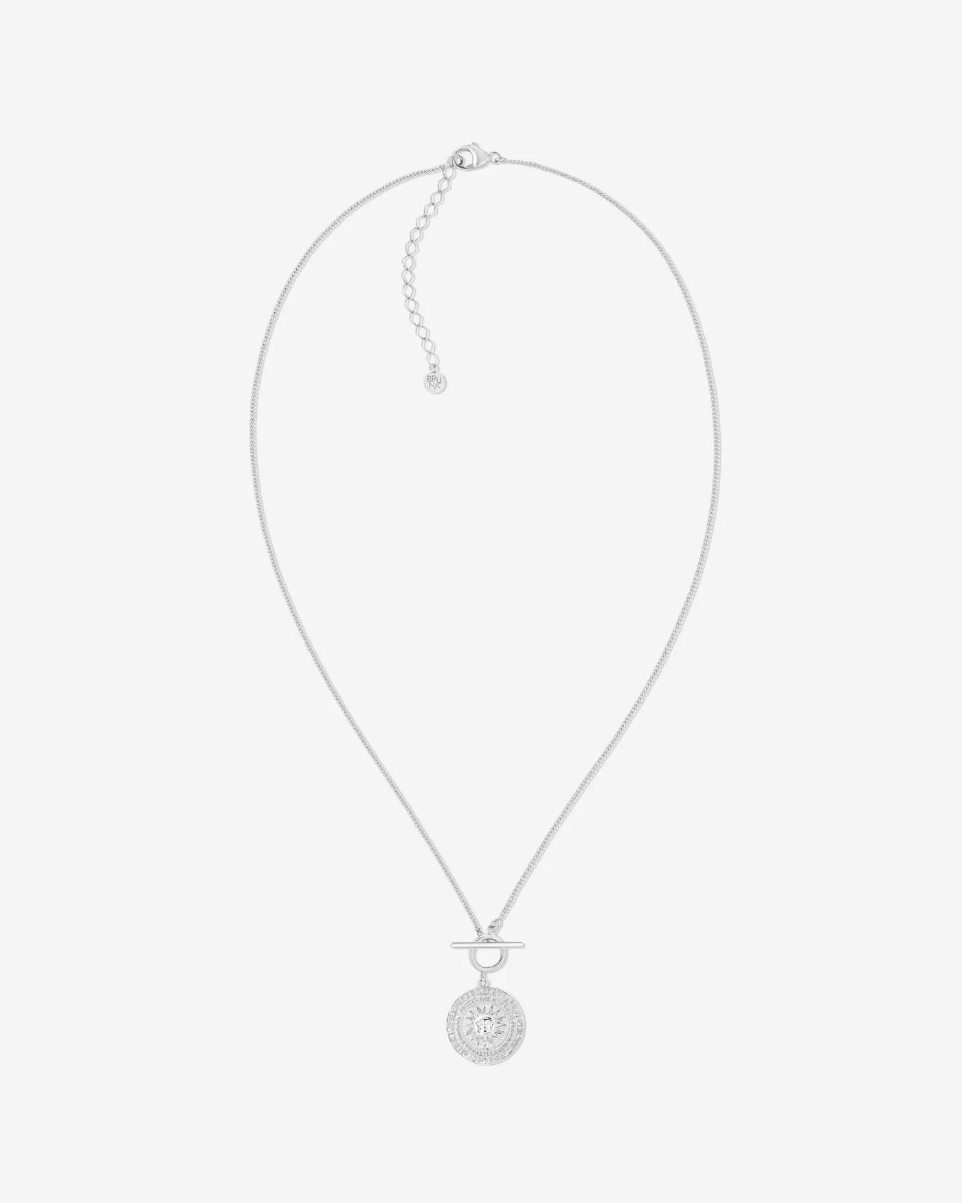 Venice Lucky Star Inscribed Coin Pendant Necklace in 925 Sterling Silver by Handiora