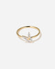 Papillon Butterfly Ring in 18K Gold Vermeil with White Topaz Gemstones by Handiora