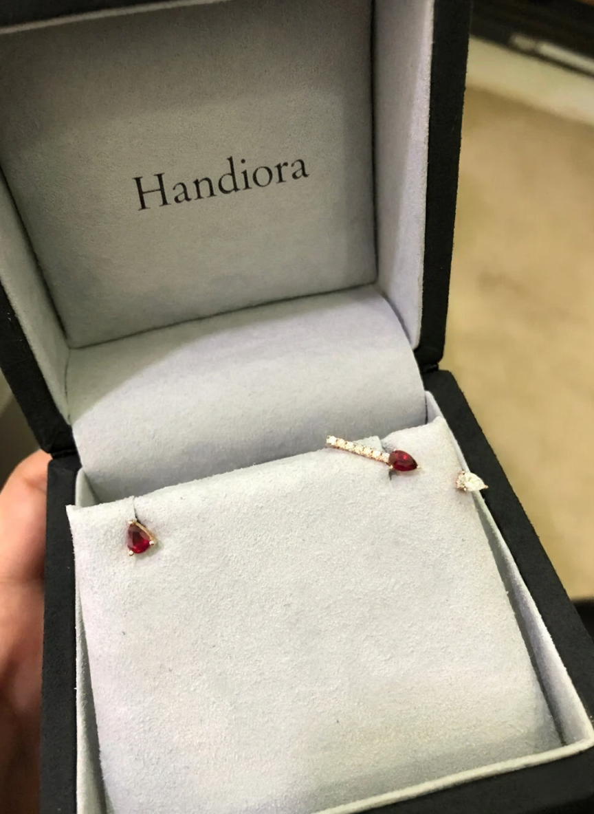 Pear Shape Ruby Stud Earrings