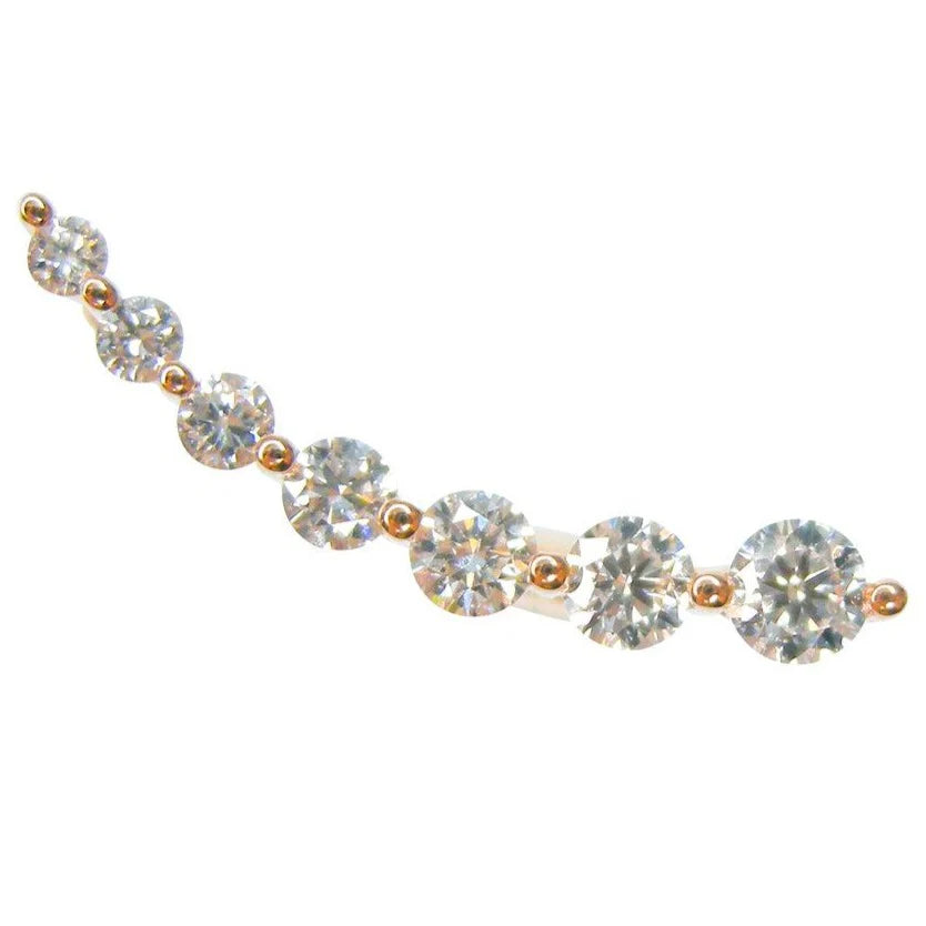 Graduated Diamond Ear Climbers