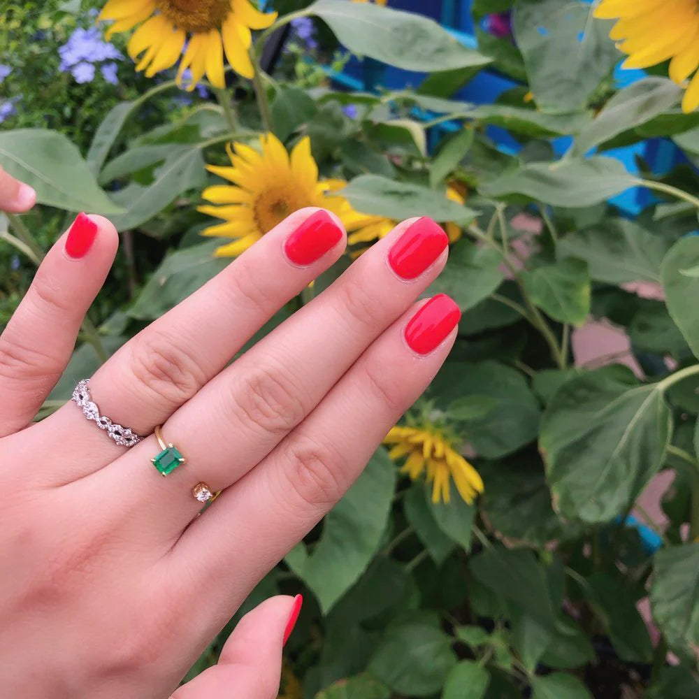 Emerald & Diamond Toi Et Moi Ring