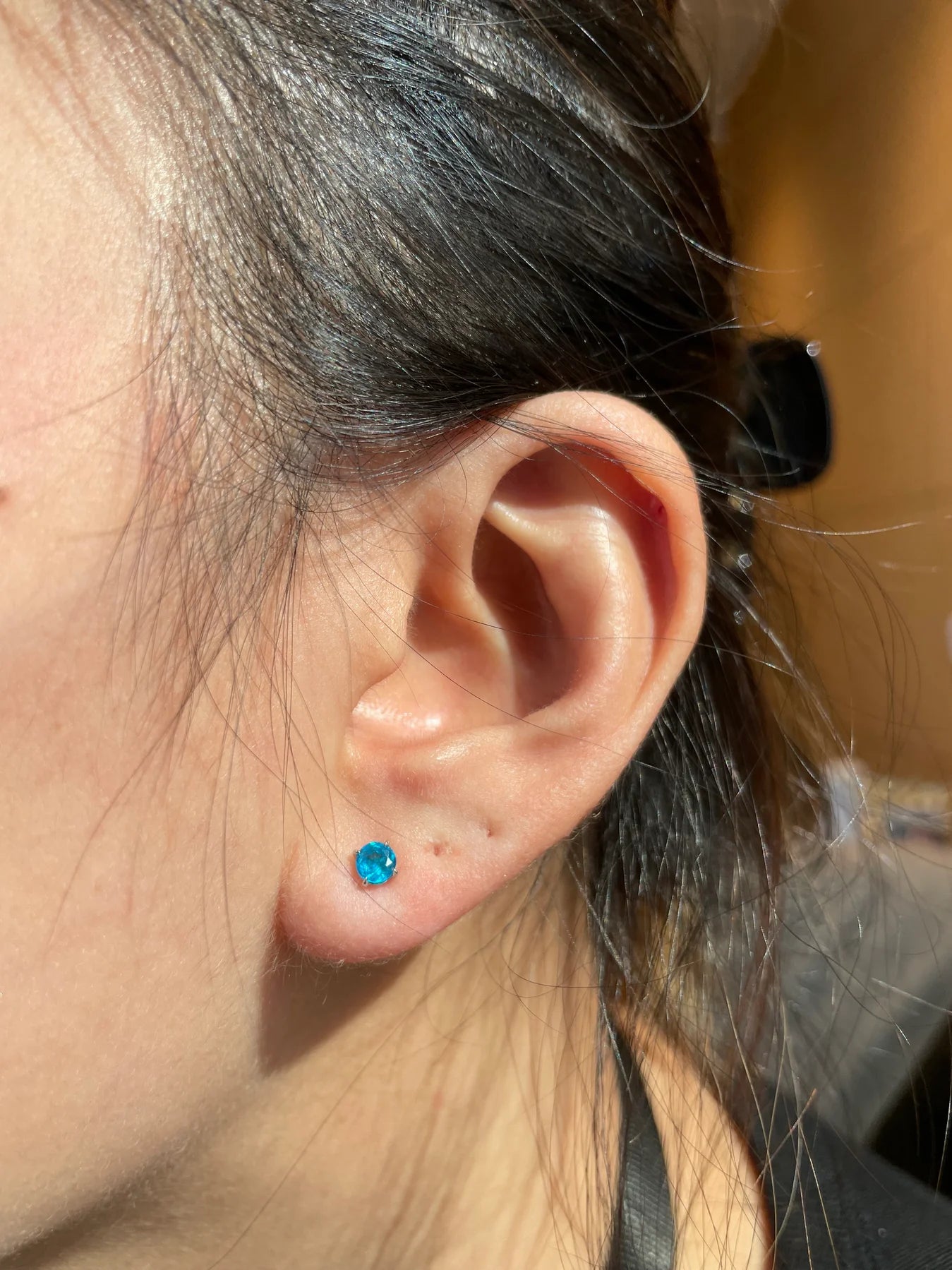 Neon Blue Apatite Stud Earrings