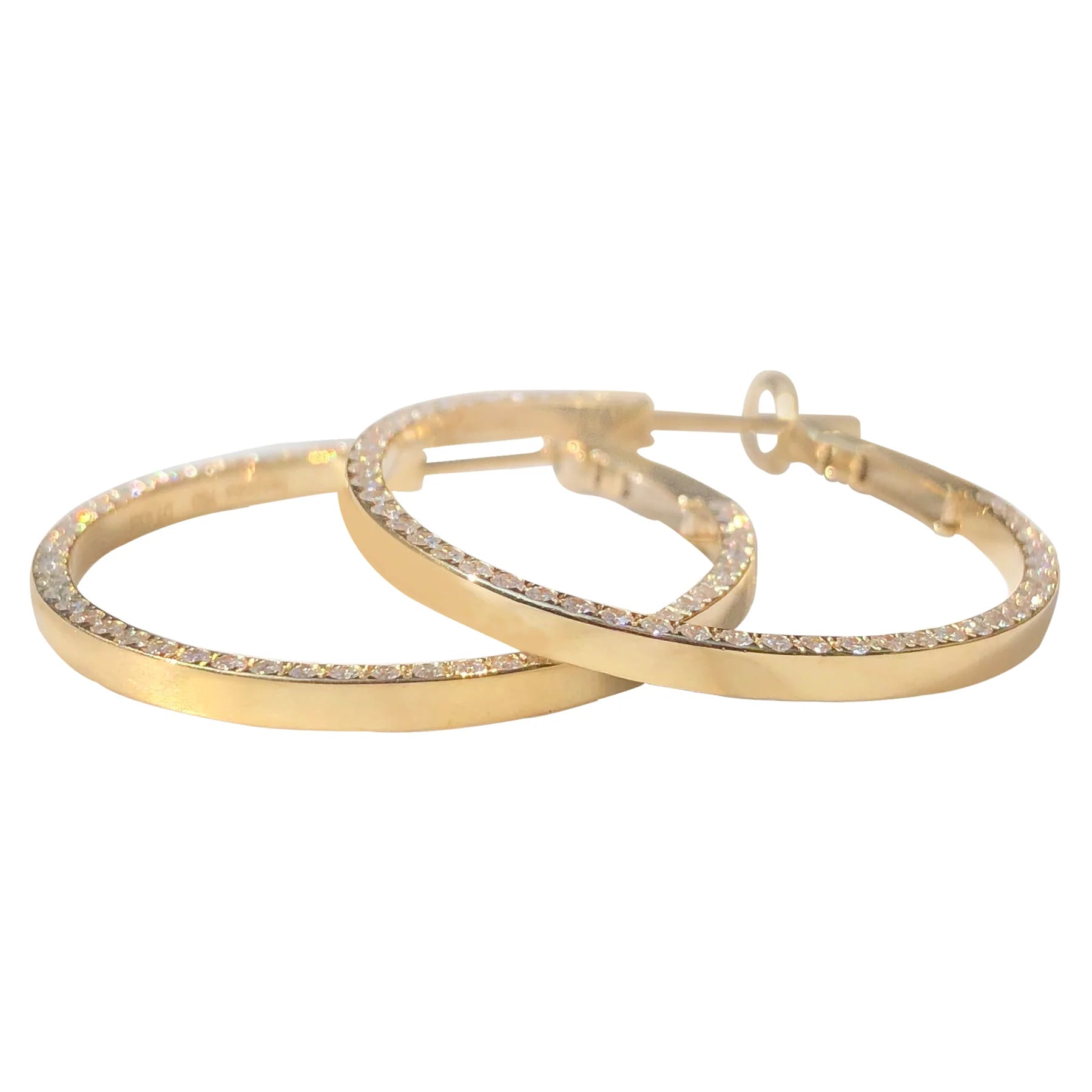 Diamond Edge Hoop Earrings