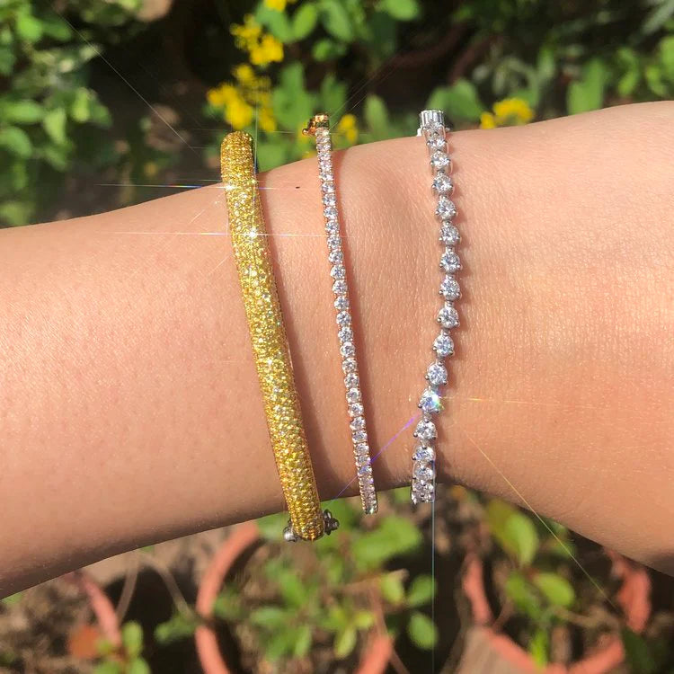 Five Row Yellow Diamond Bangle