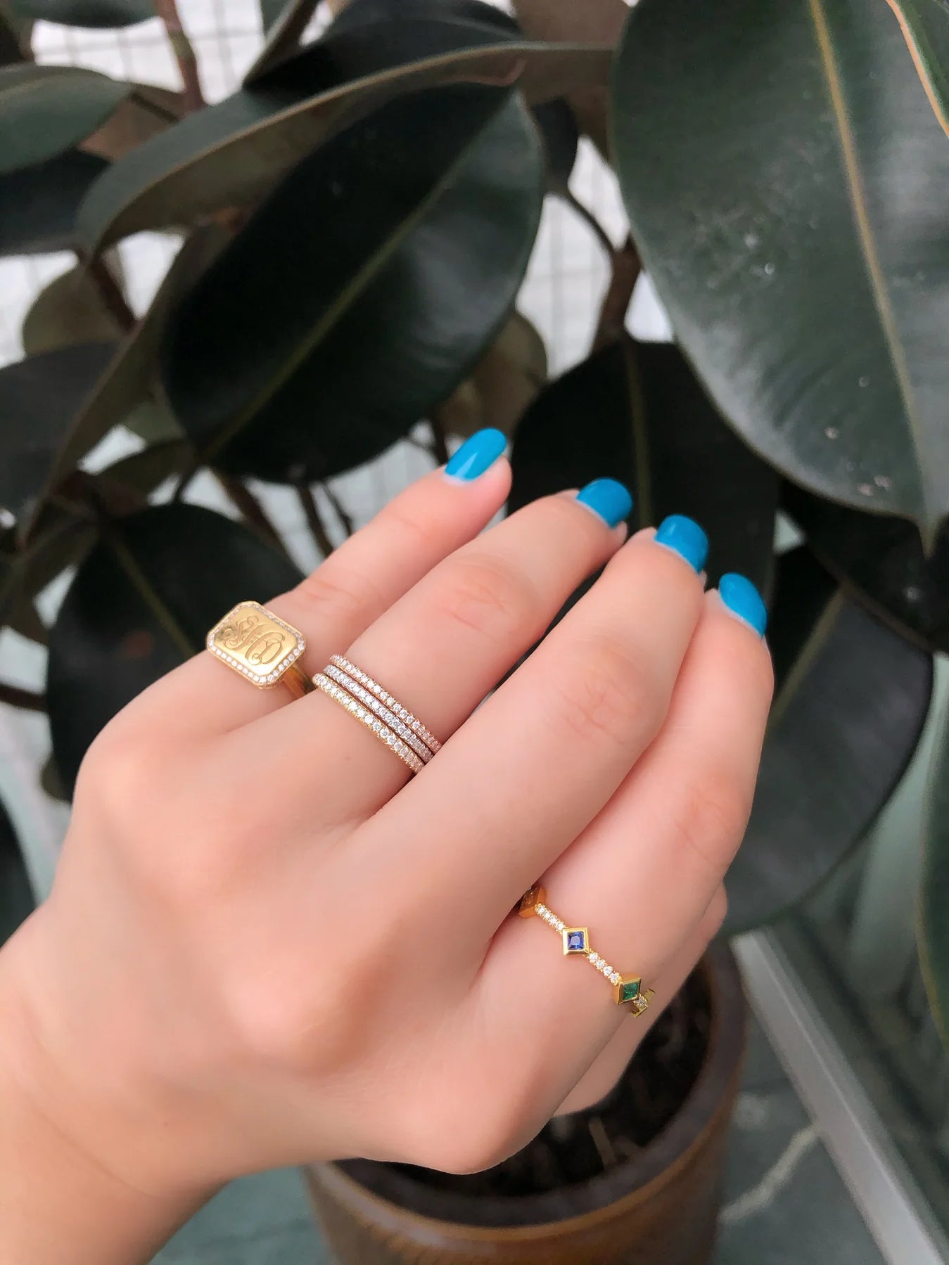 Signature French Pavé Diamond Half Eternity Ring