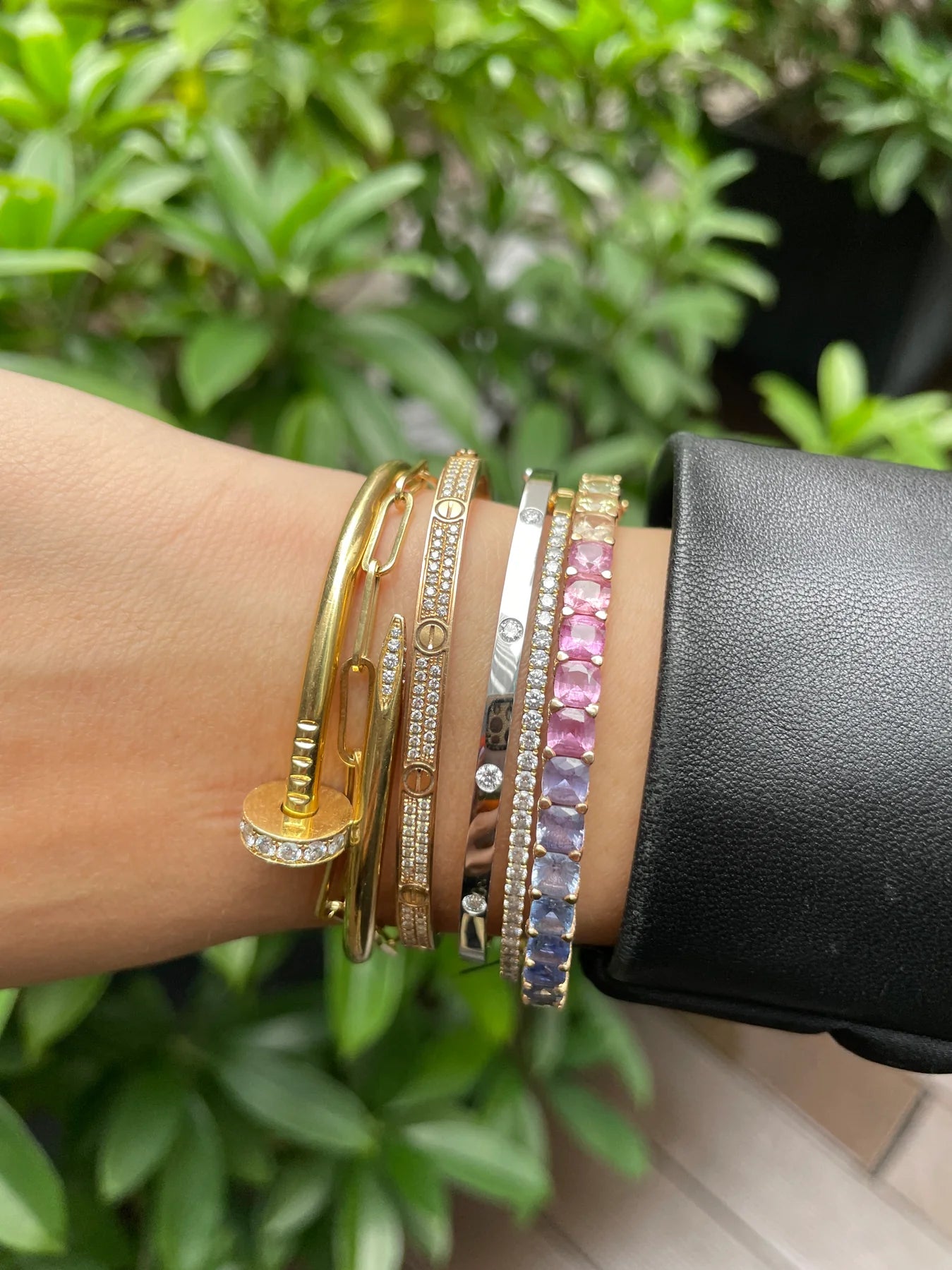 Flush Set Diamond Bangle