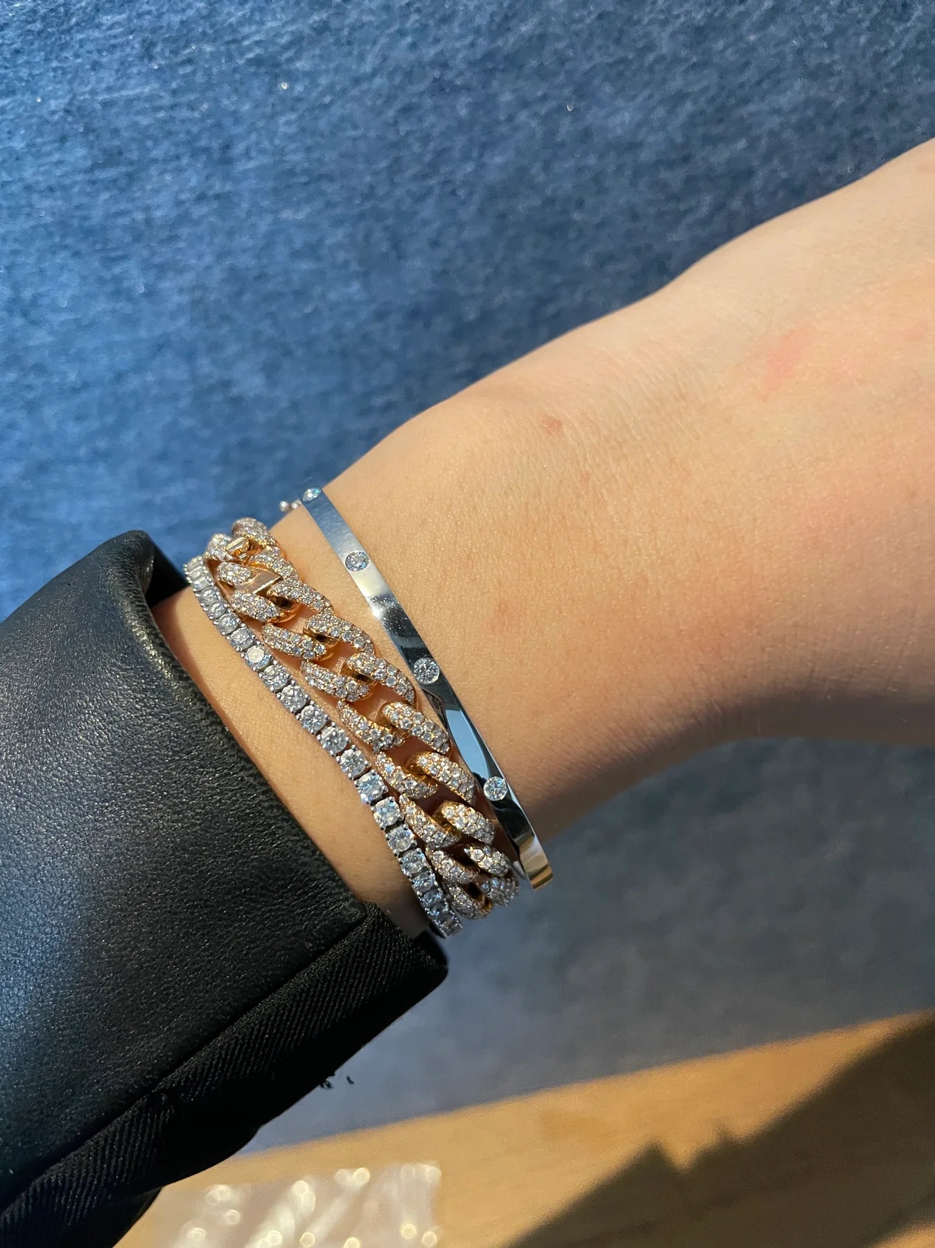 Flush Set Diamond Bangle