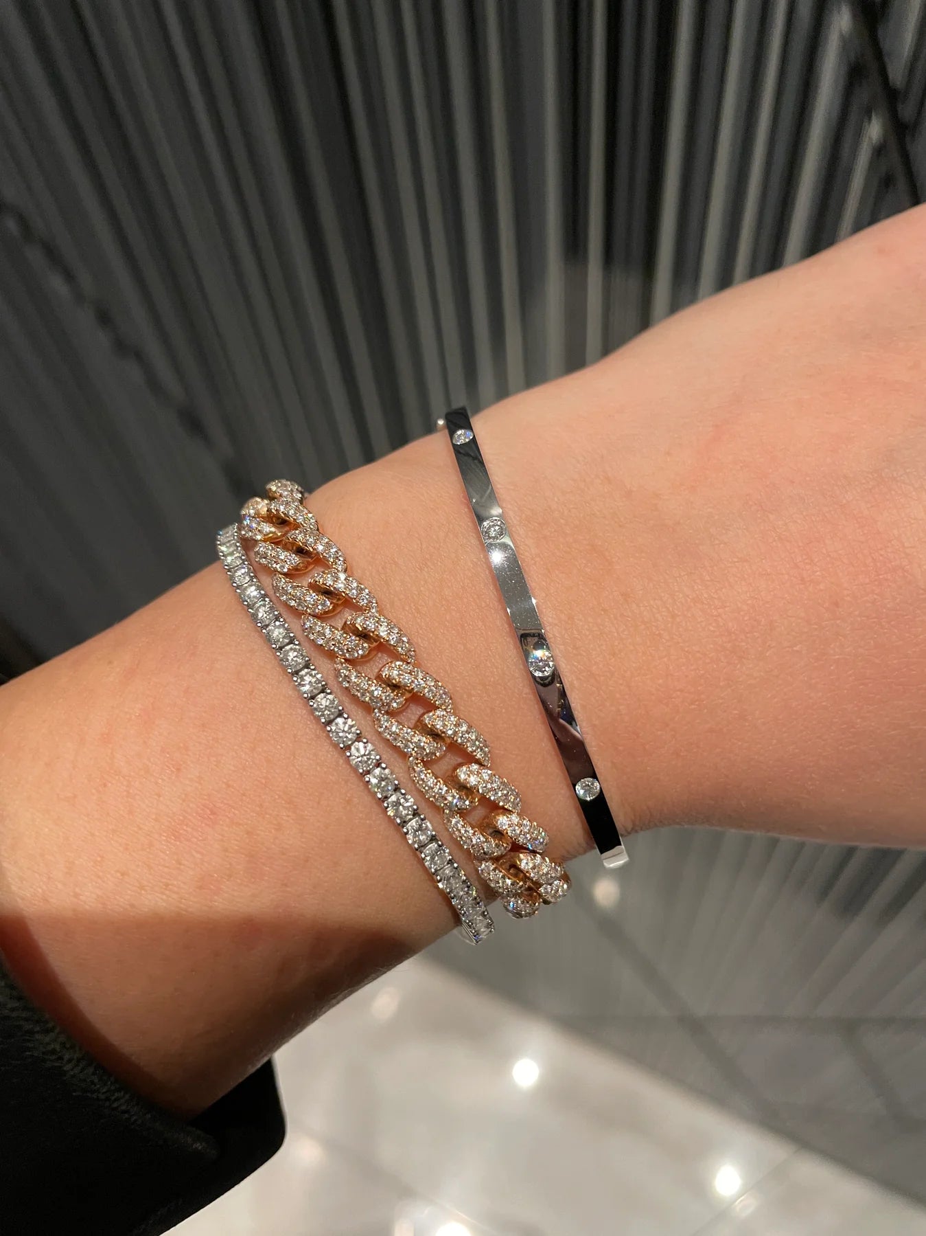 Flush Set Diamond Bangle