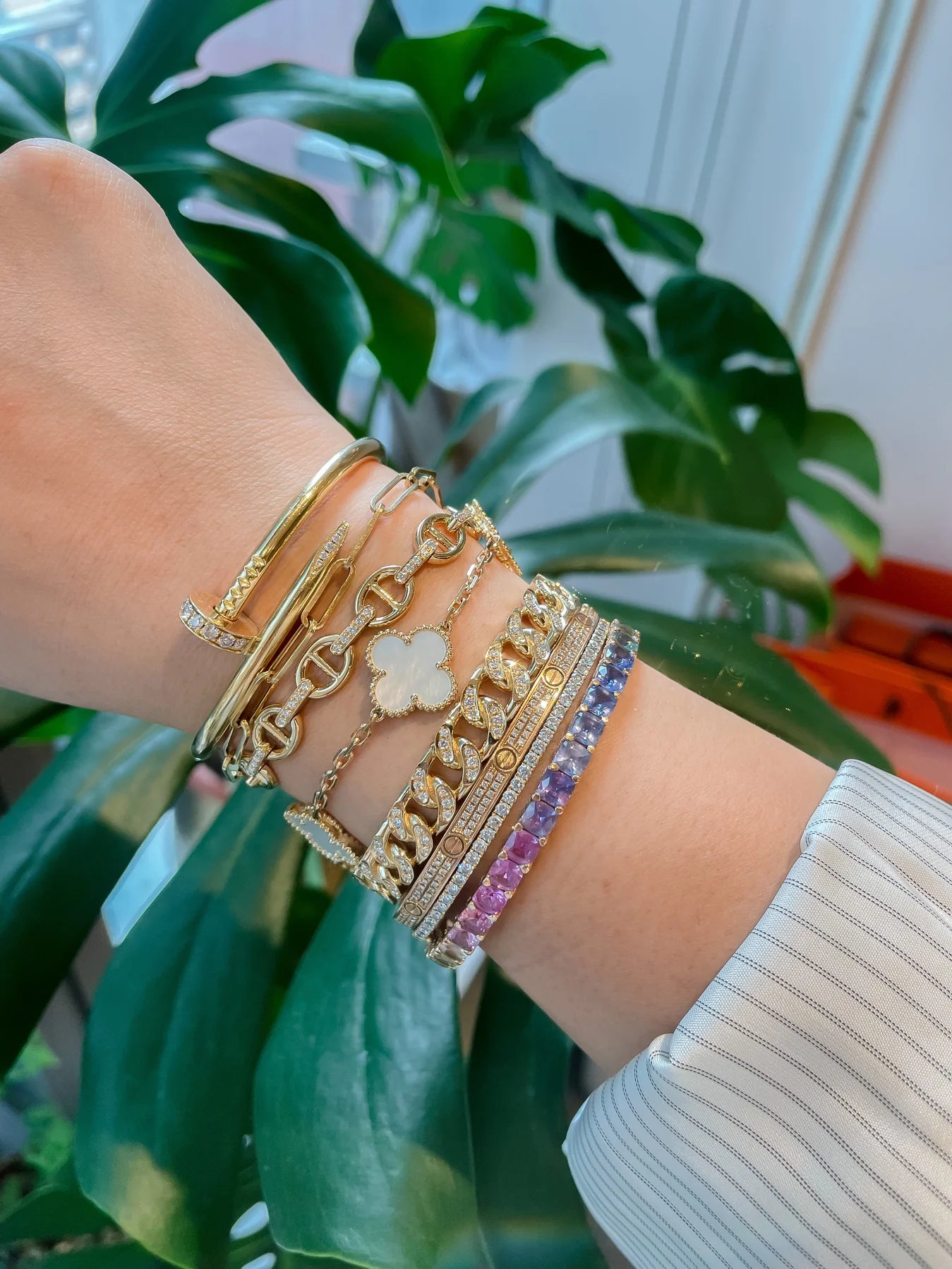 Cuban Link Diamond Bangle