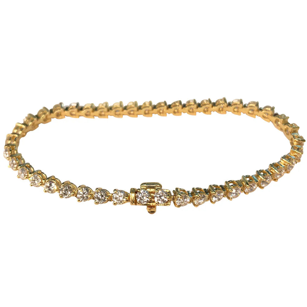Three Claw Diamond Tennis Bracelet