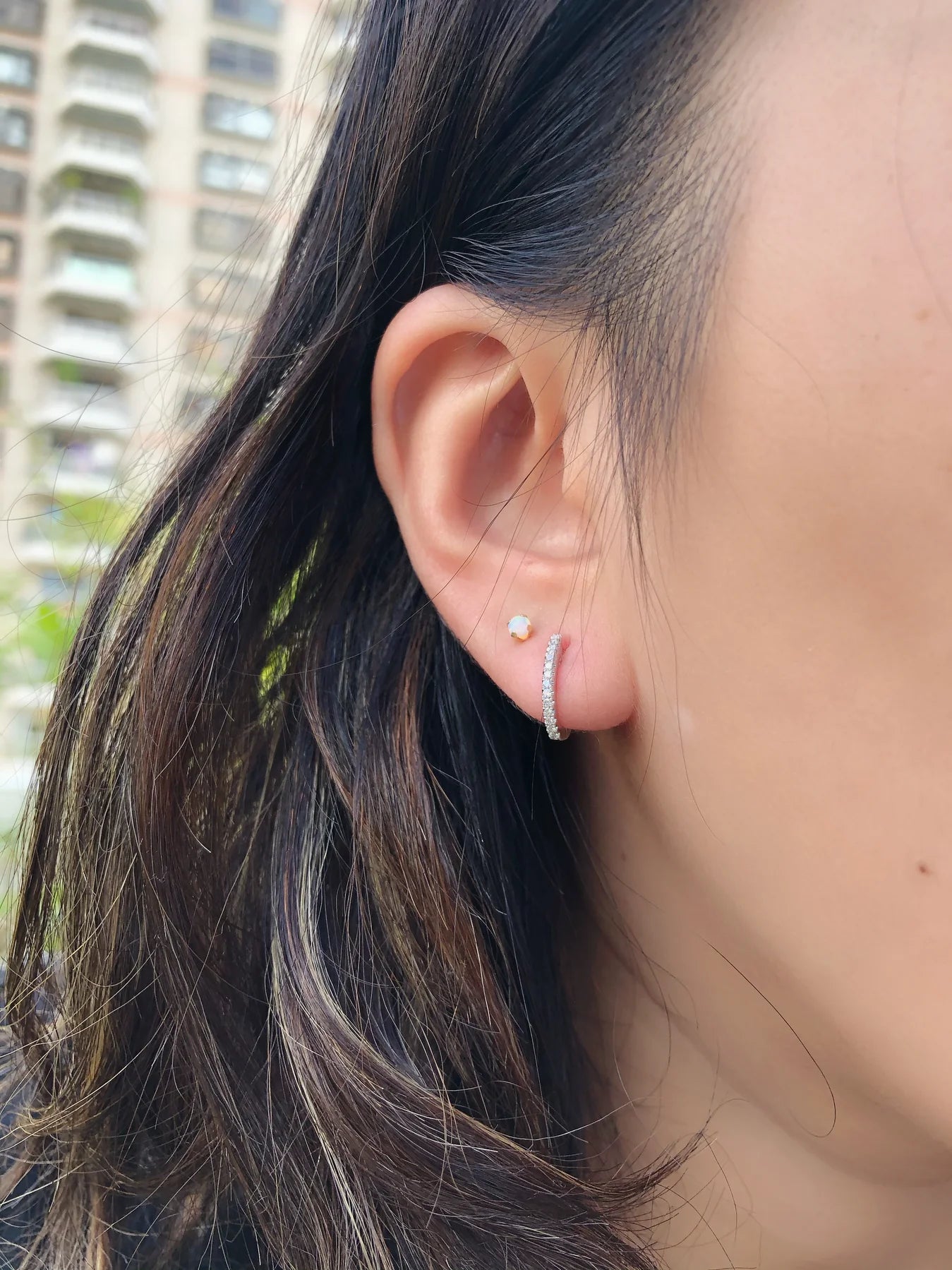 Classic Diamond Hoop Earrings