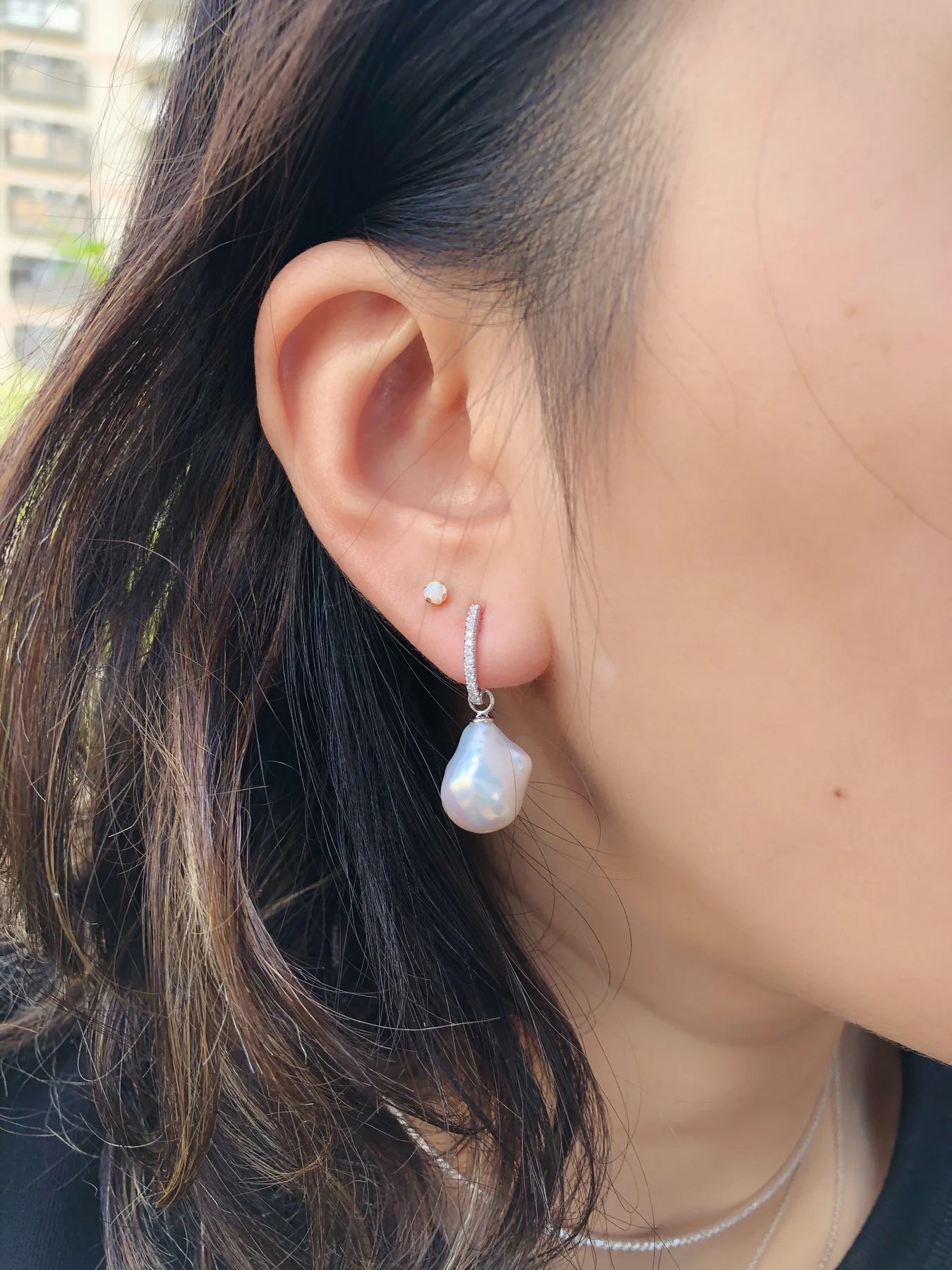 Classic Diamond Hoop Earrings