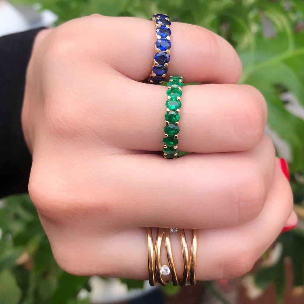 Oval Cut Sapphire Eternity Ring