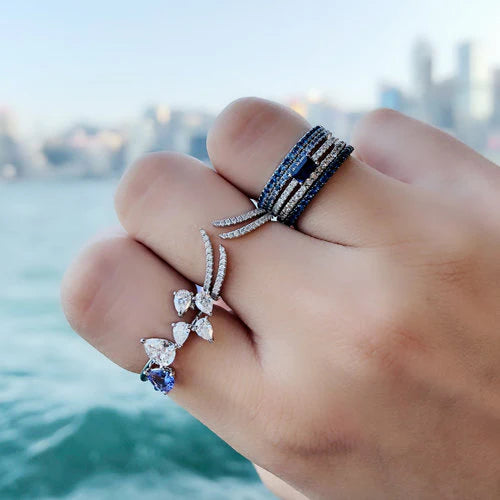 Mini Tanzanite & Diamond Vine Ring