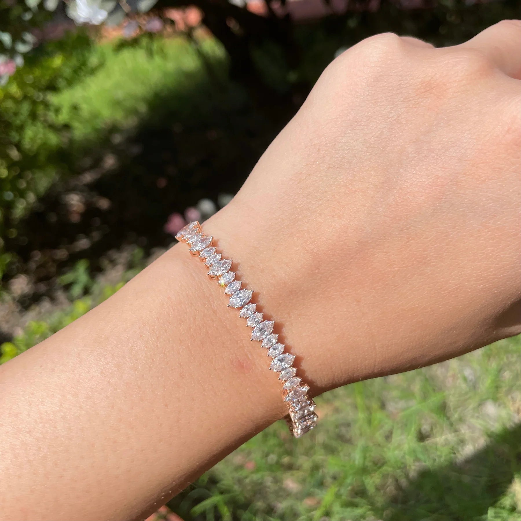 Marquise Cut Diamond Tennis Bracelet