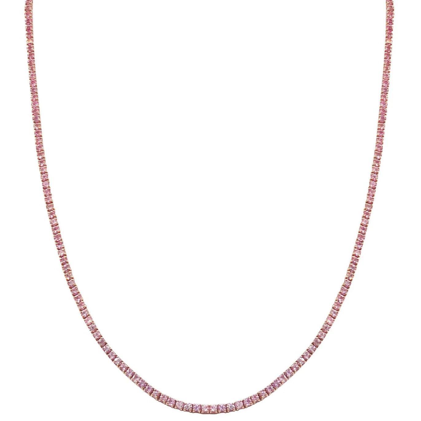 Pink Sapphire Tennis Necklace