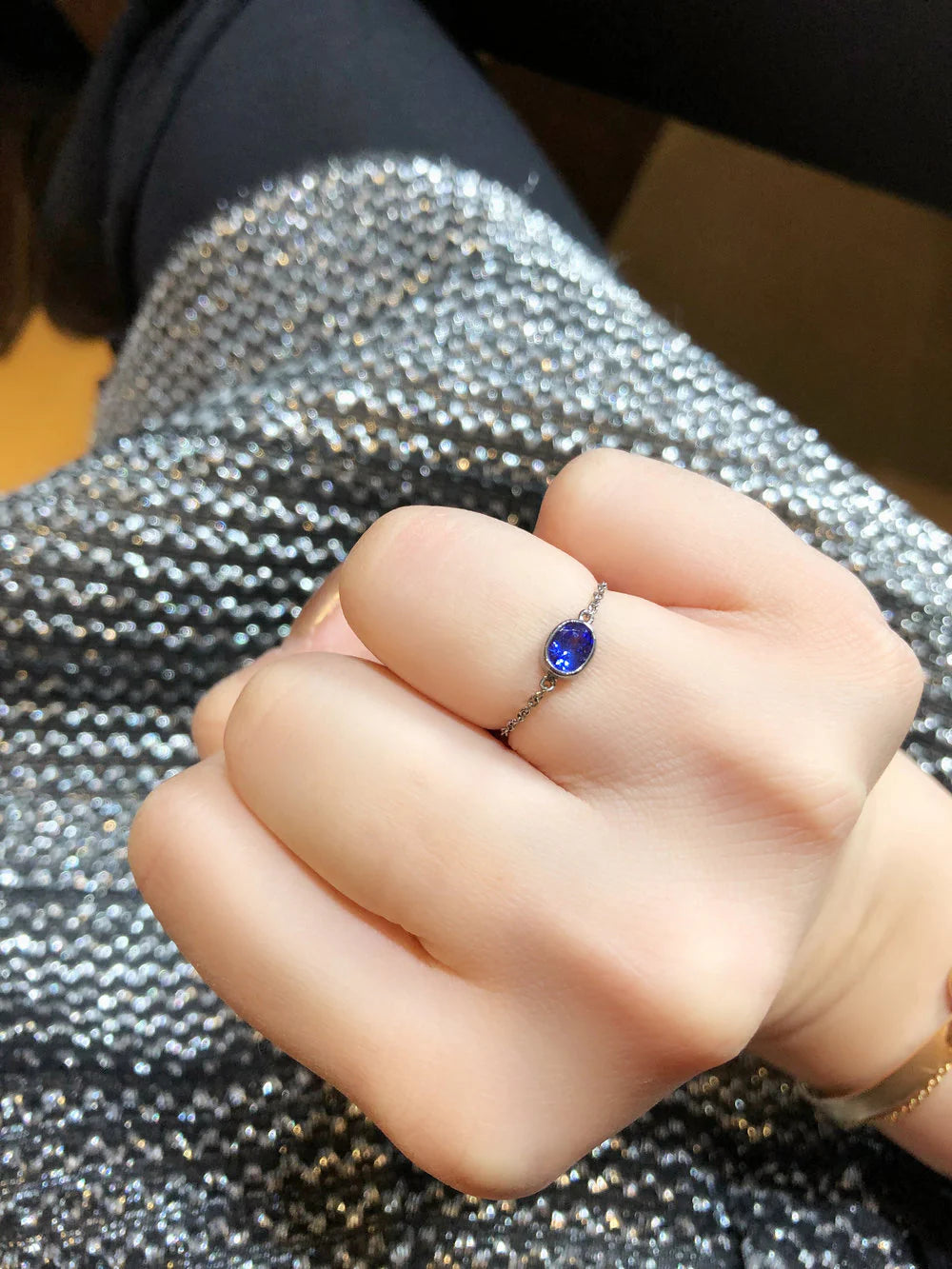 Tanzanite Chain Ring