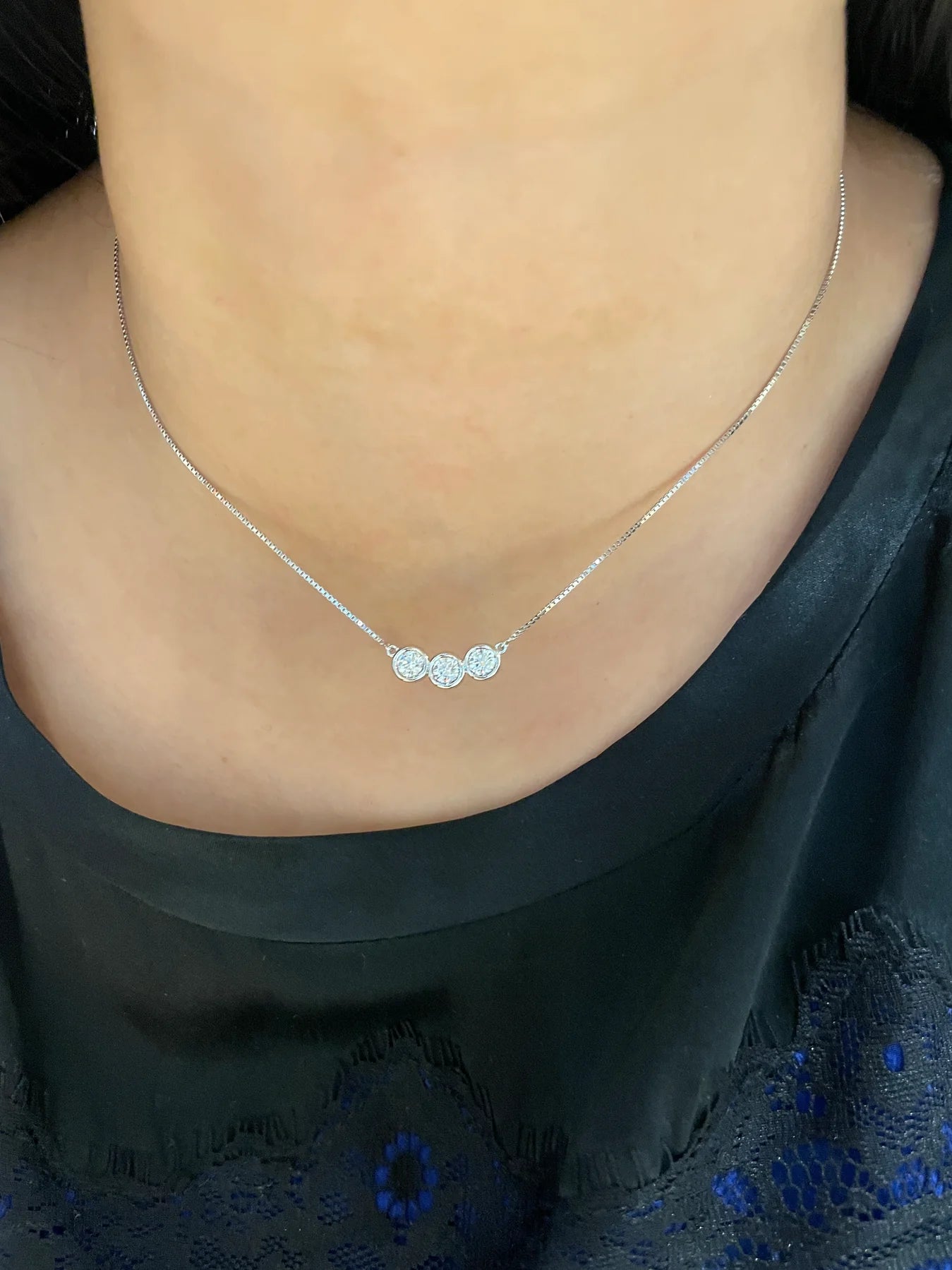 Three Stone Diamond Pendant