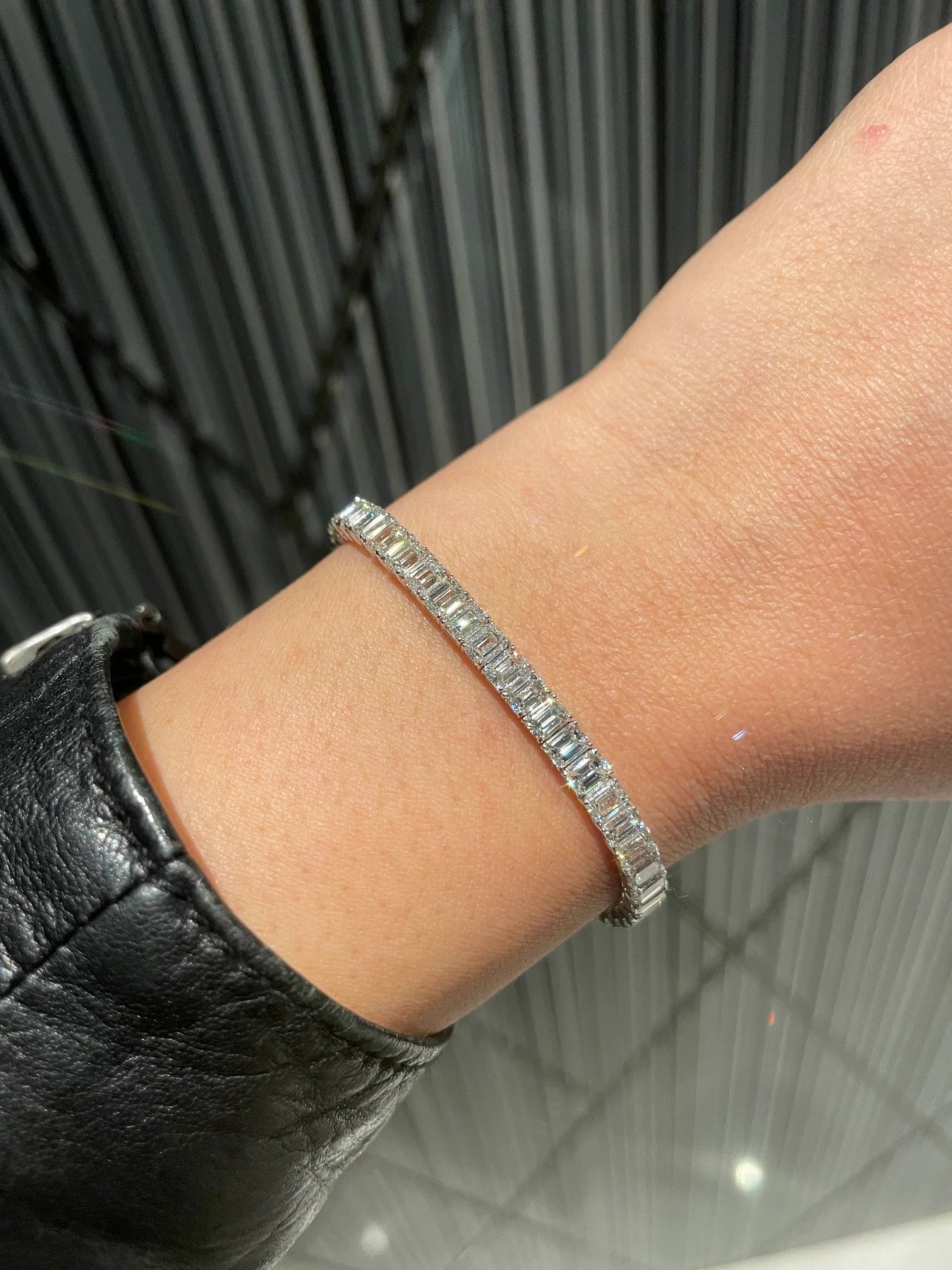 Emerald Cut Diamond Tennis Bracelet