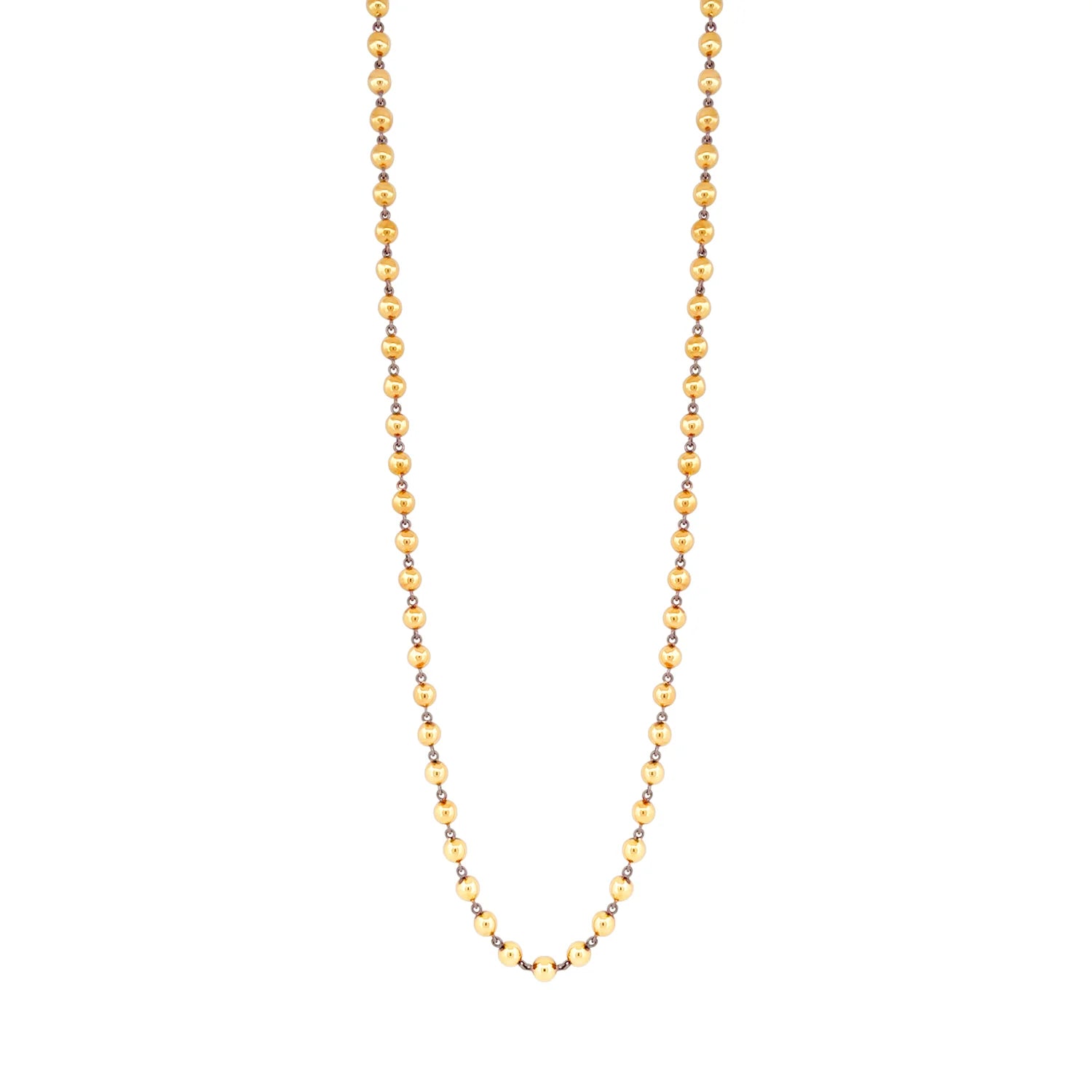 Solid 18K Gold Ball and Chain Necklace