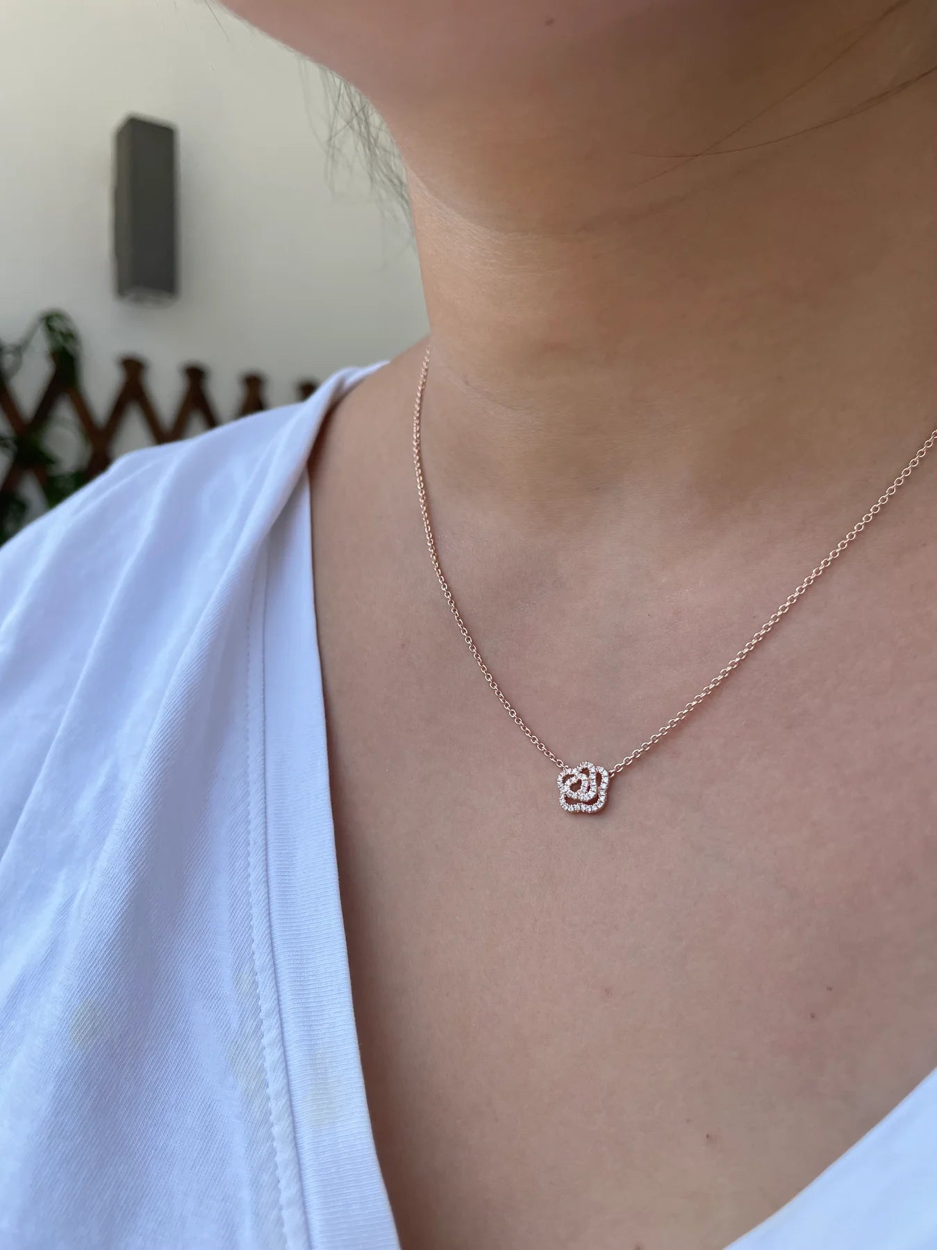 Diamond Rose Pendant