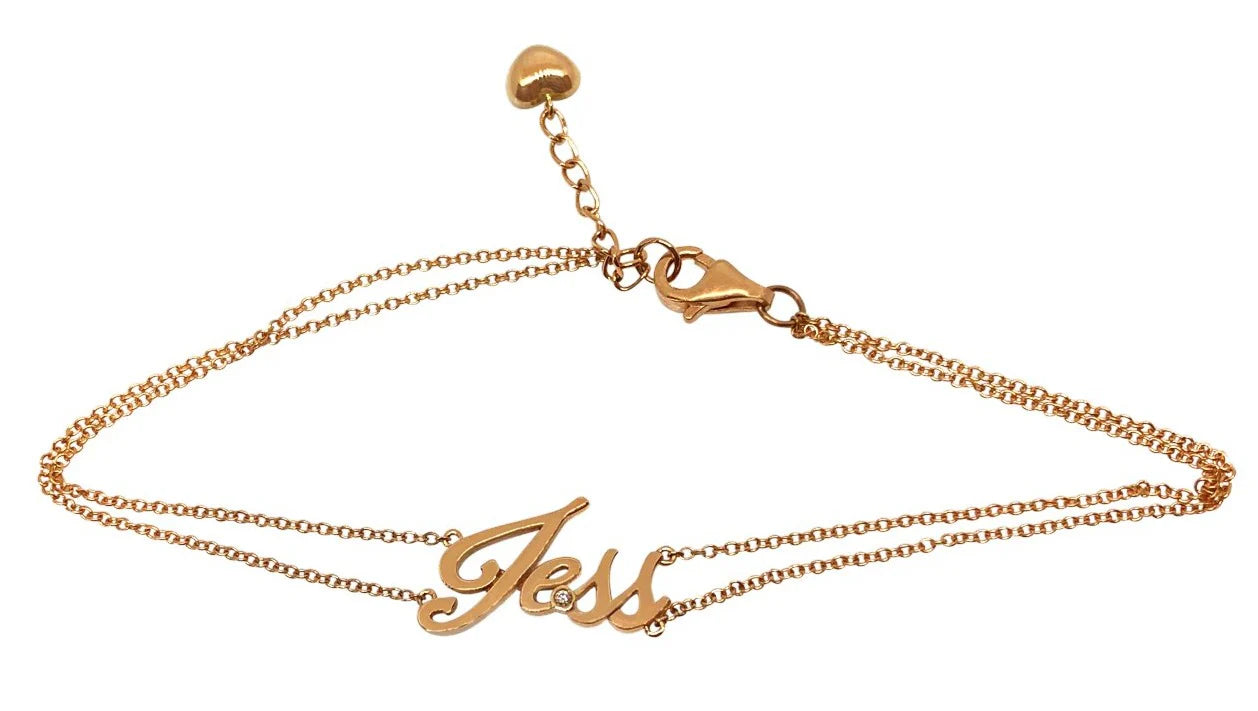 Double Chain Nameplate Bracelet