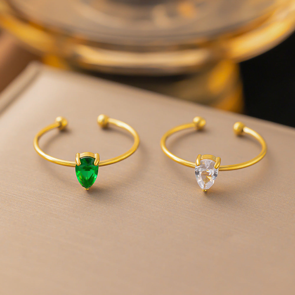 Cross-border 2024 New Stainless Steel Ring Europe And The United States All-match Titanium Steel Light Luxury Living Finger Ring In Stock Finger Ring Wholesale