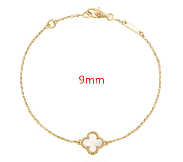 V Gold Four-Leaf Clover Diamond Bracelet – Light Luxury Women’s Jewelry | Handiora