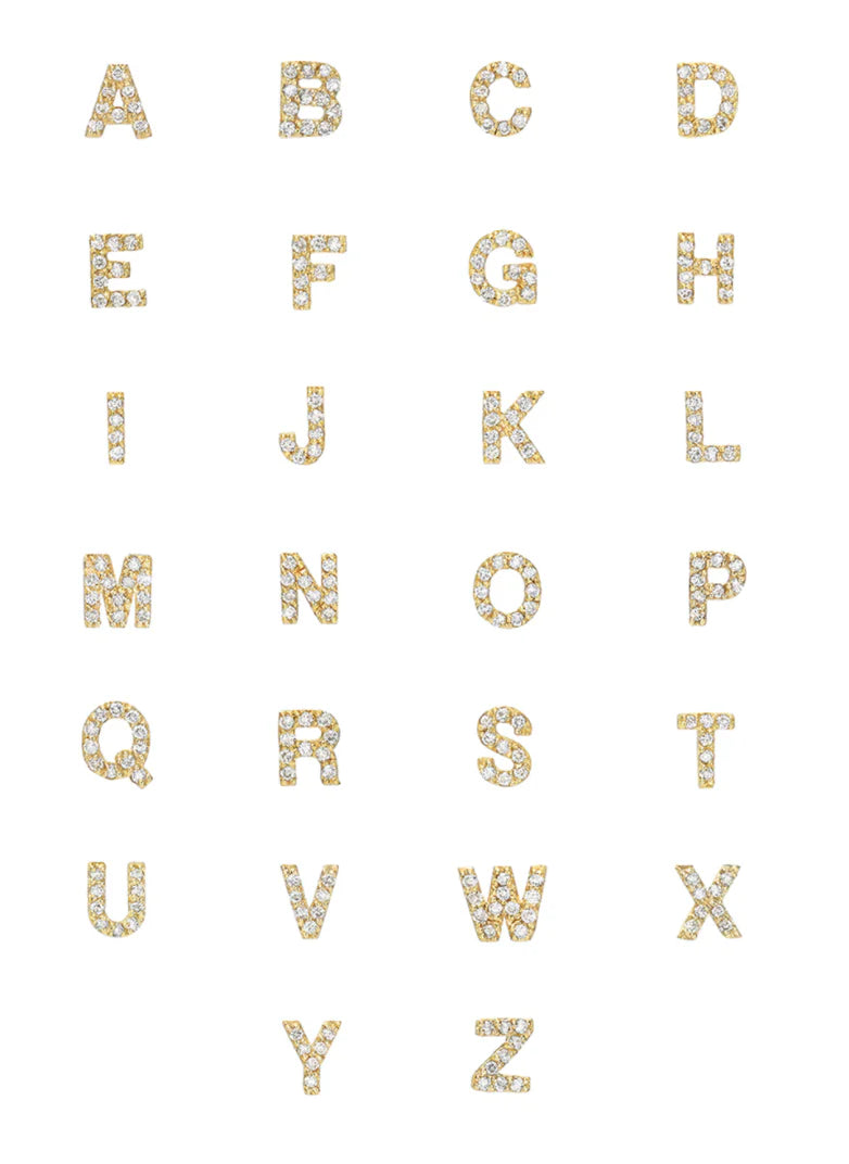 Pave Diamond Letter Stud Earrings