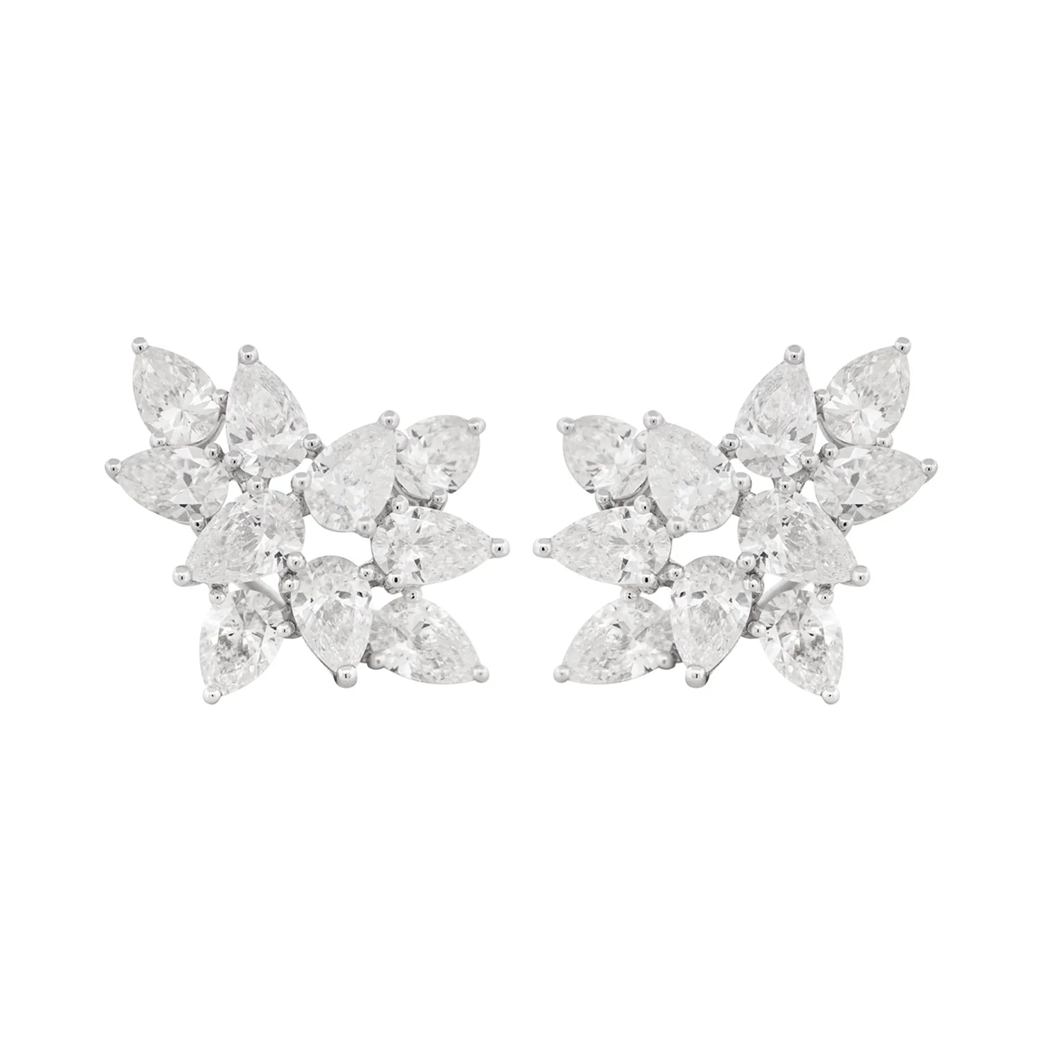 Large Diamond Cluster Earrings