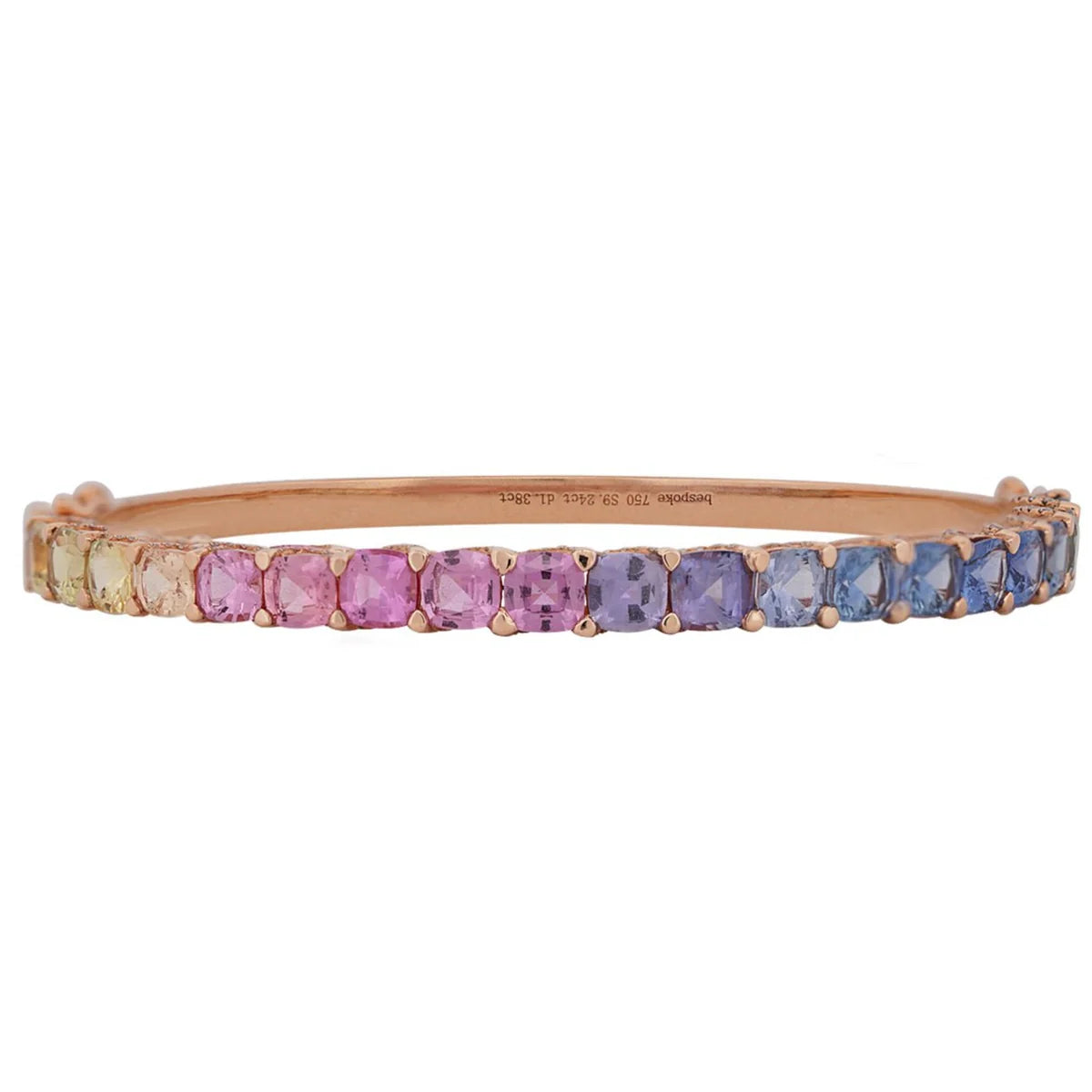 Multicolored gemstone bracelet on a white background