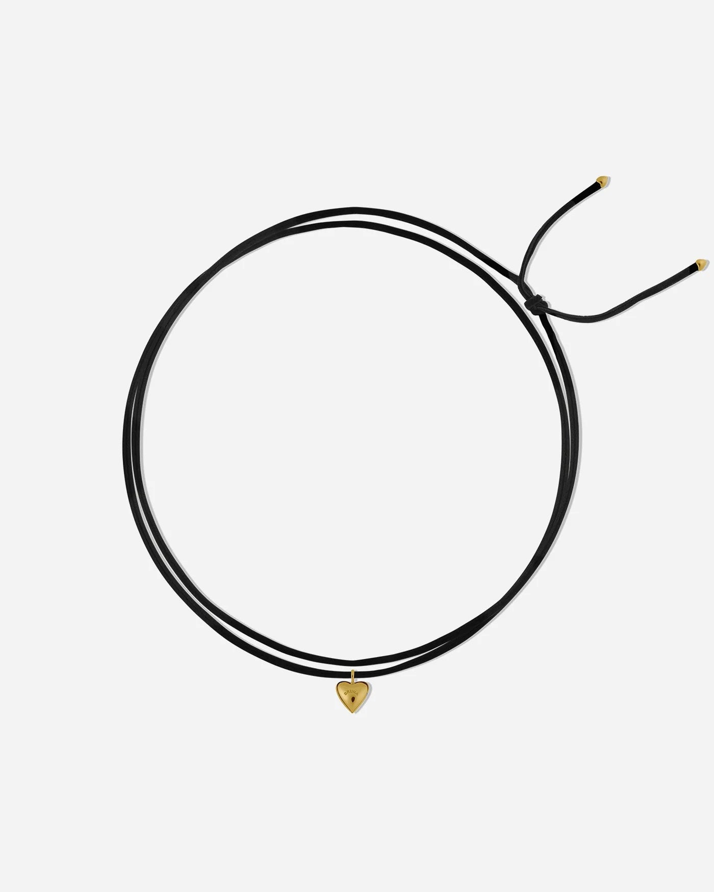 Amore Versatile Velvet Cord Gold Heart Pendant Necklace by Handiora