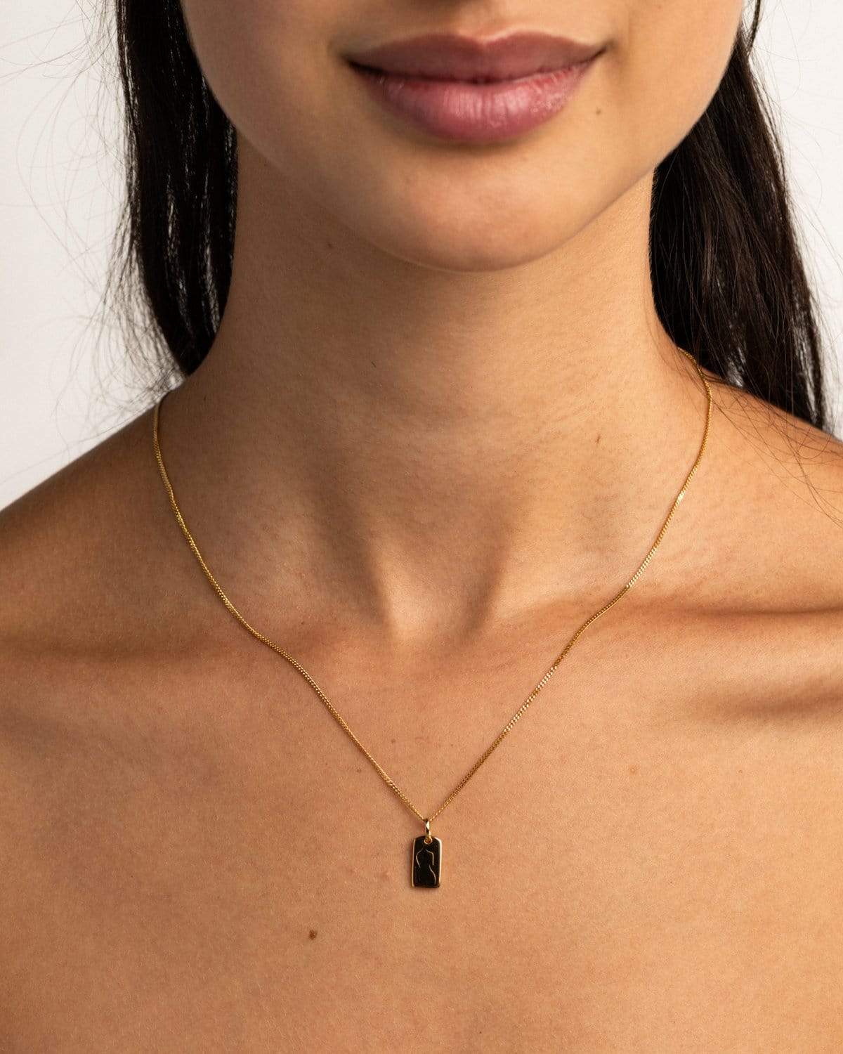 Florence Mini White Topaz Reversible Necklace in 18K Gold Vermeil by Handiora