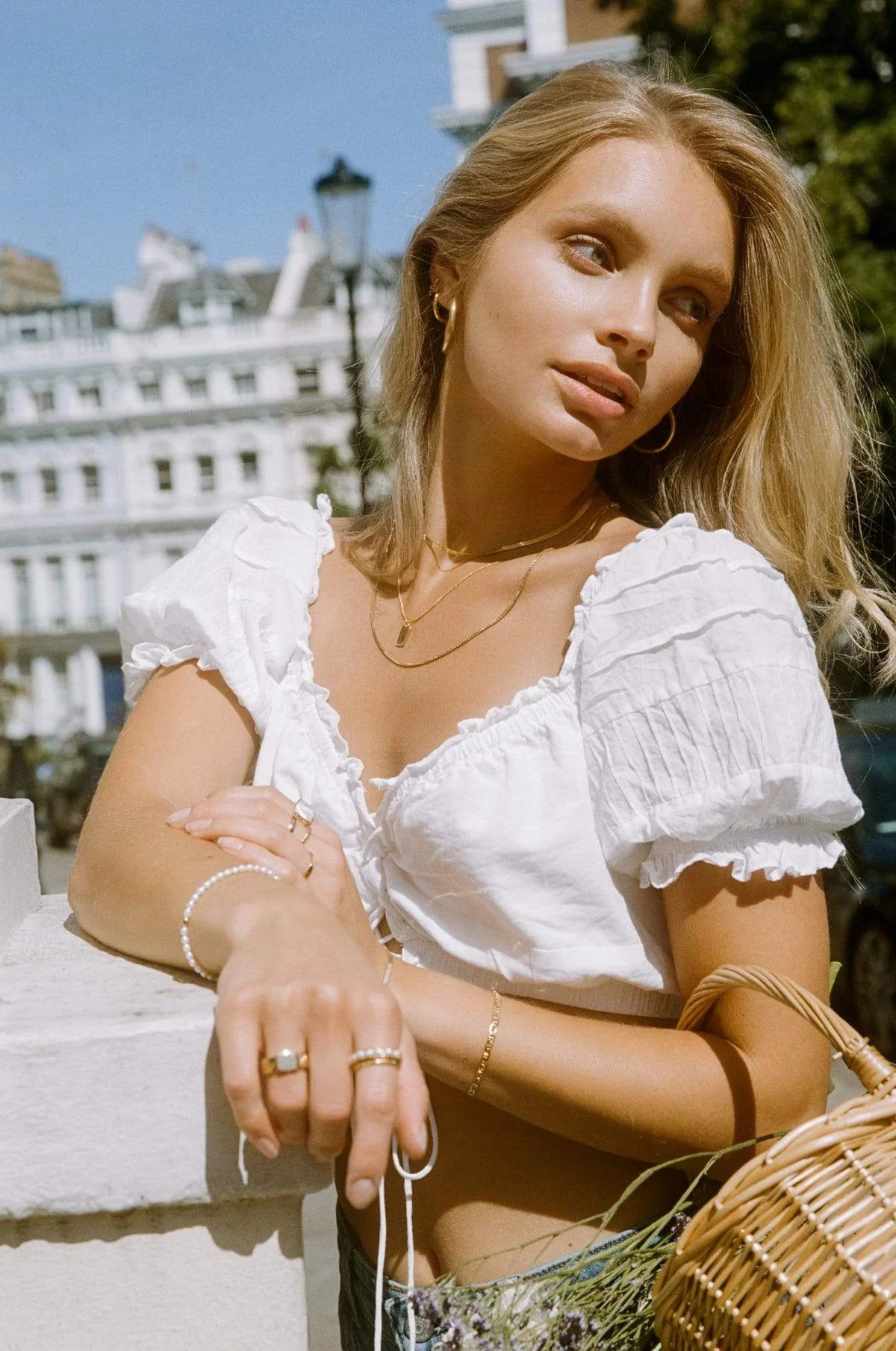 Florence Mini White Topaz Reversible Necklace in 18K Gold Vermeil by Handiora