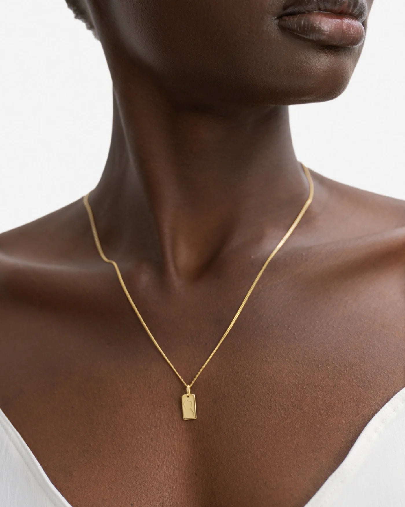 Florence Mini White Topaz Reversible Necklace in 18K Gold Vermeil by Handiora