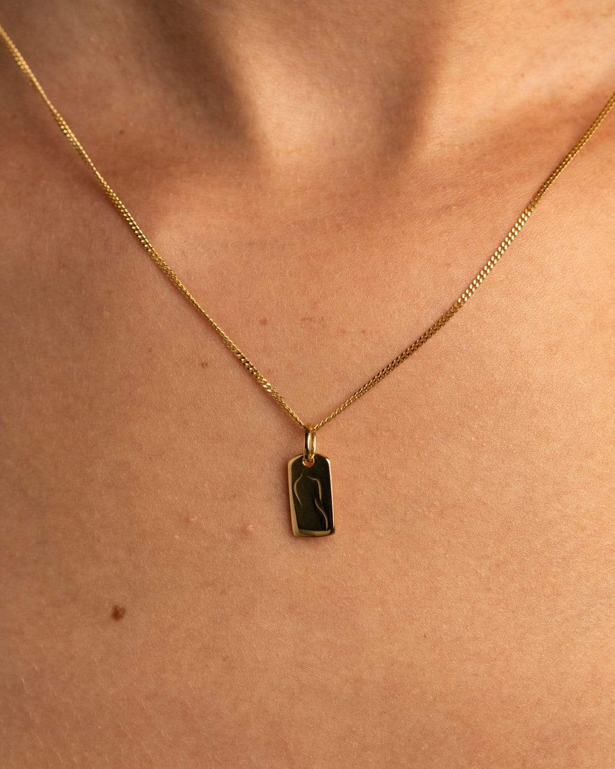 Florence Mini White Topaz Reversible Necklace in 18K Gold Vermeil by Handiora