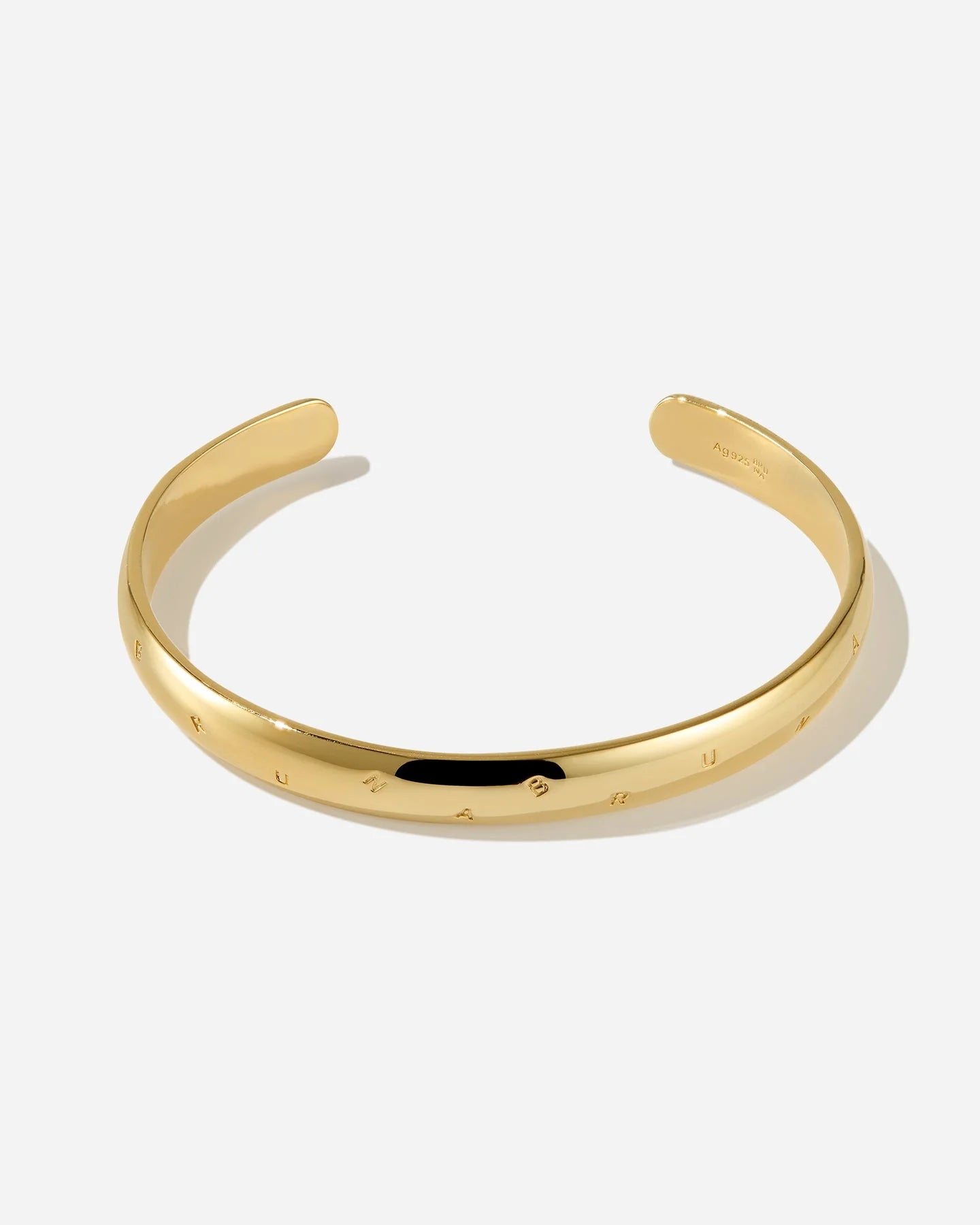 Liguria Engraved Star Logo Cuff Bracelet in 18K Gold Vermeil by Handiora
