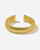 Turin Bold Ridged Cuff Bracelet in 18K Gold Vermeil by Handiora