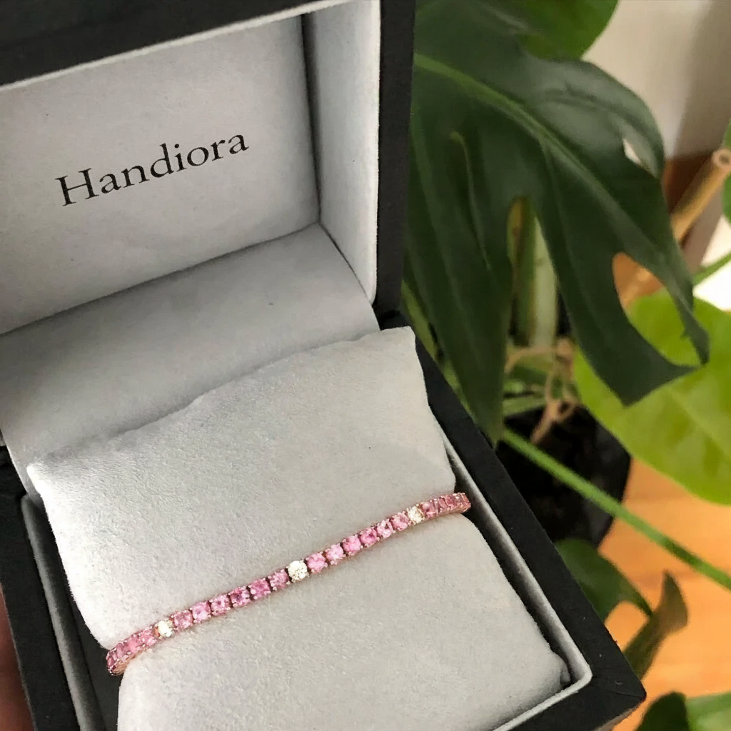 Pink Sapphire & Diamond Tennis Bracelet