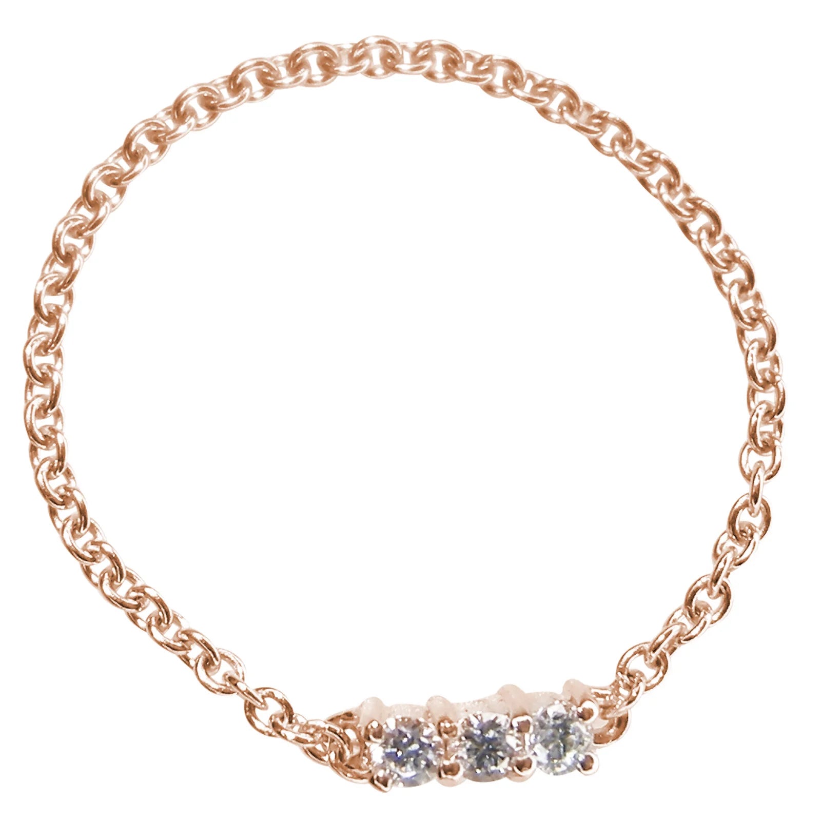 Mini Three Stone Chain Ring