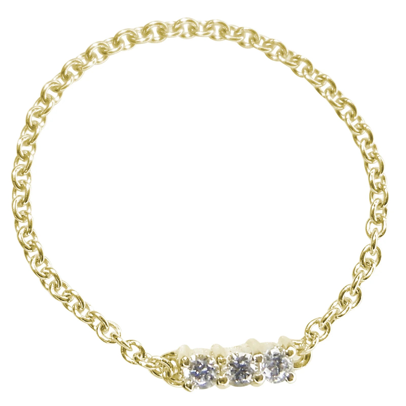 Mini Three Stone Chain Ring