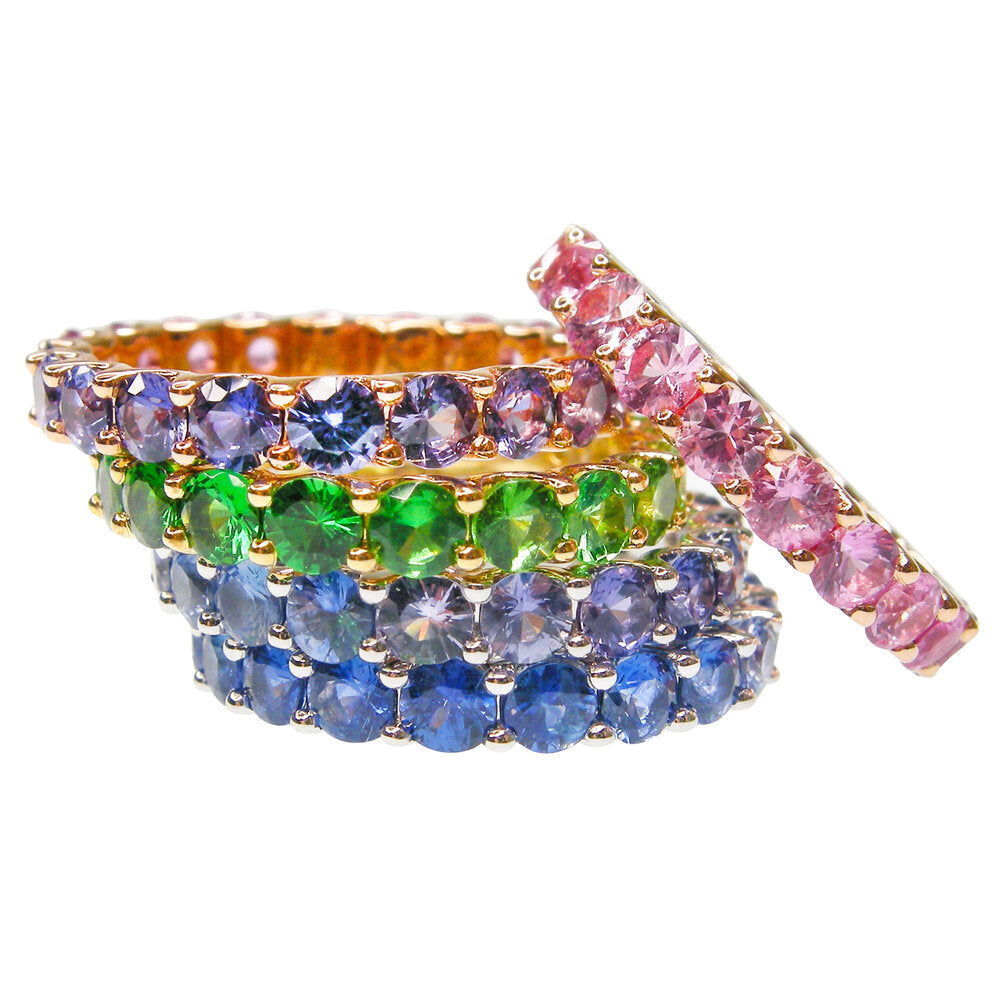 Ombre Pink Sapphire Stack Ring