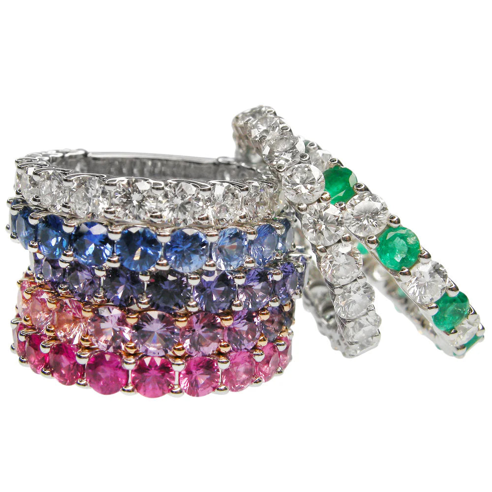 Ombre Pink Sapphire Stack Ring