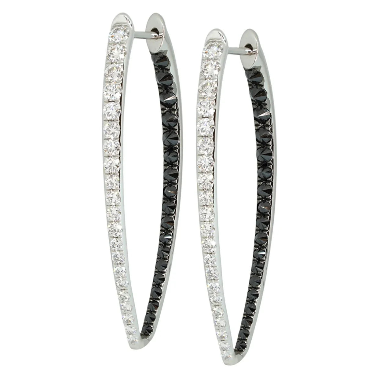 Diamond Ellipse Hoops with Inverted Diamonds